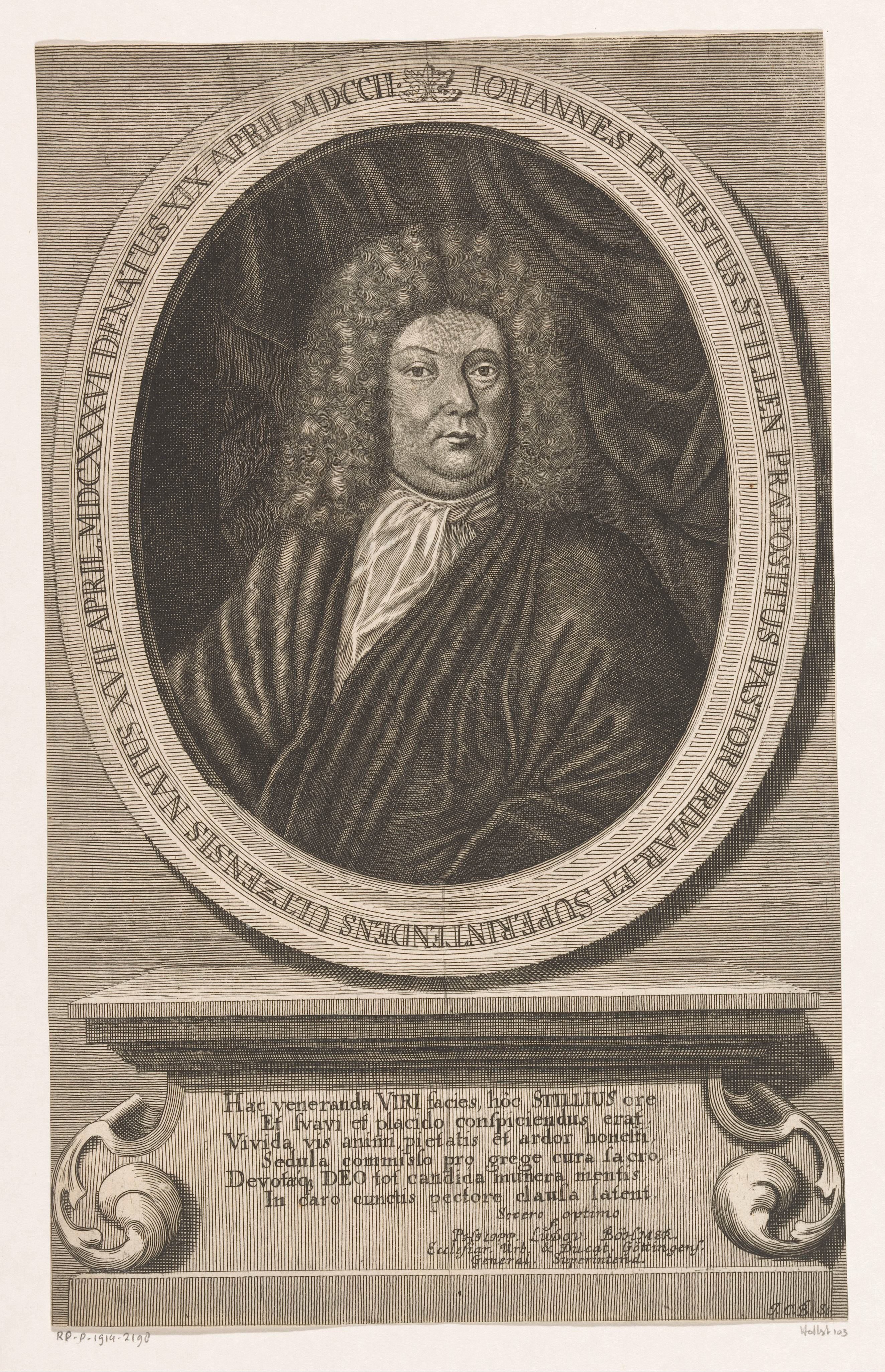Portret van Johann Ernst Stille