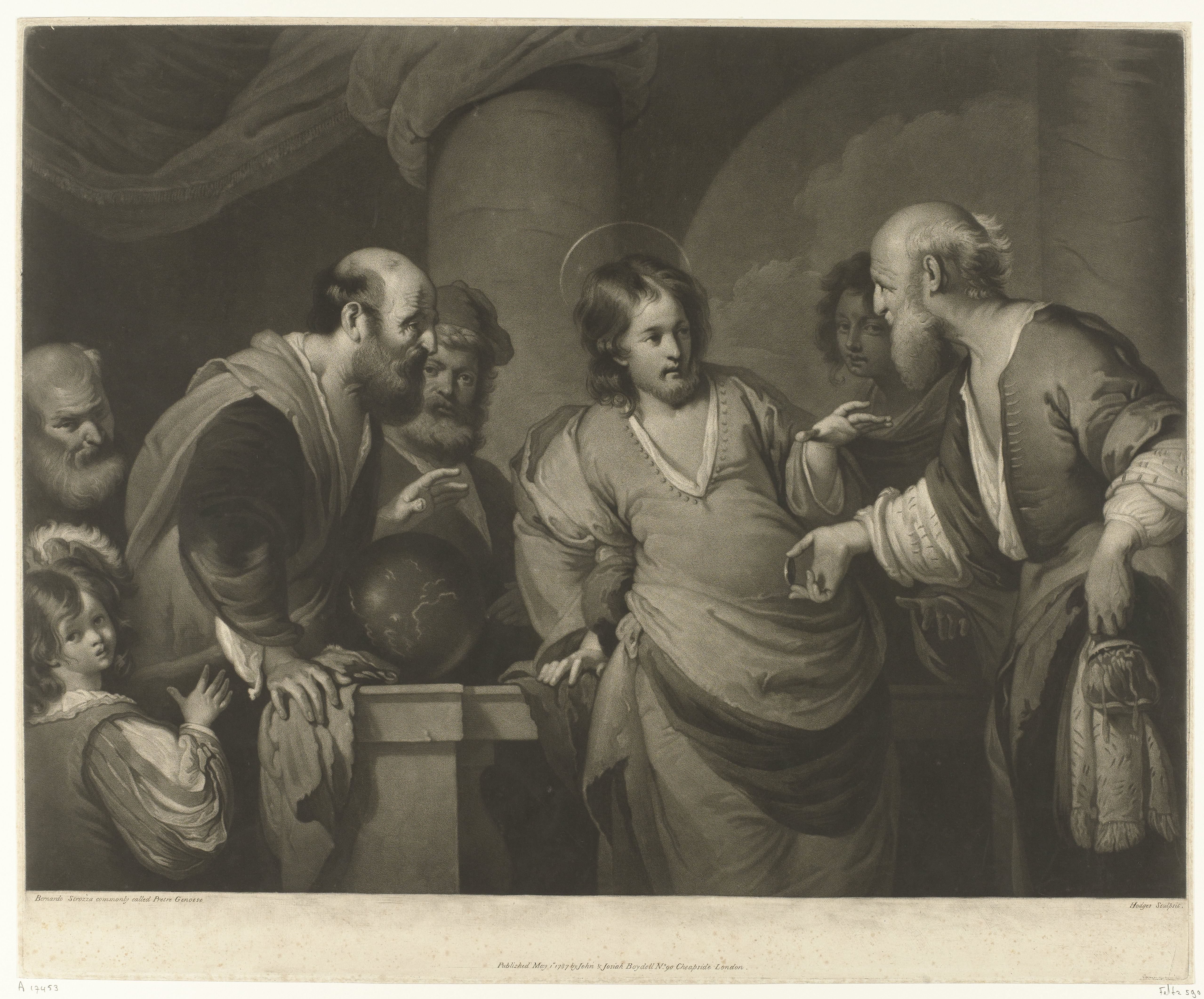 Christus in debat met de farizeeën over de belasting aan de keizer