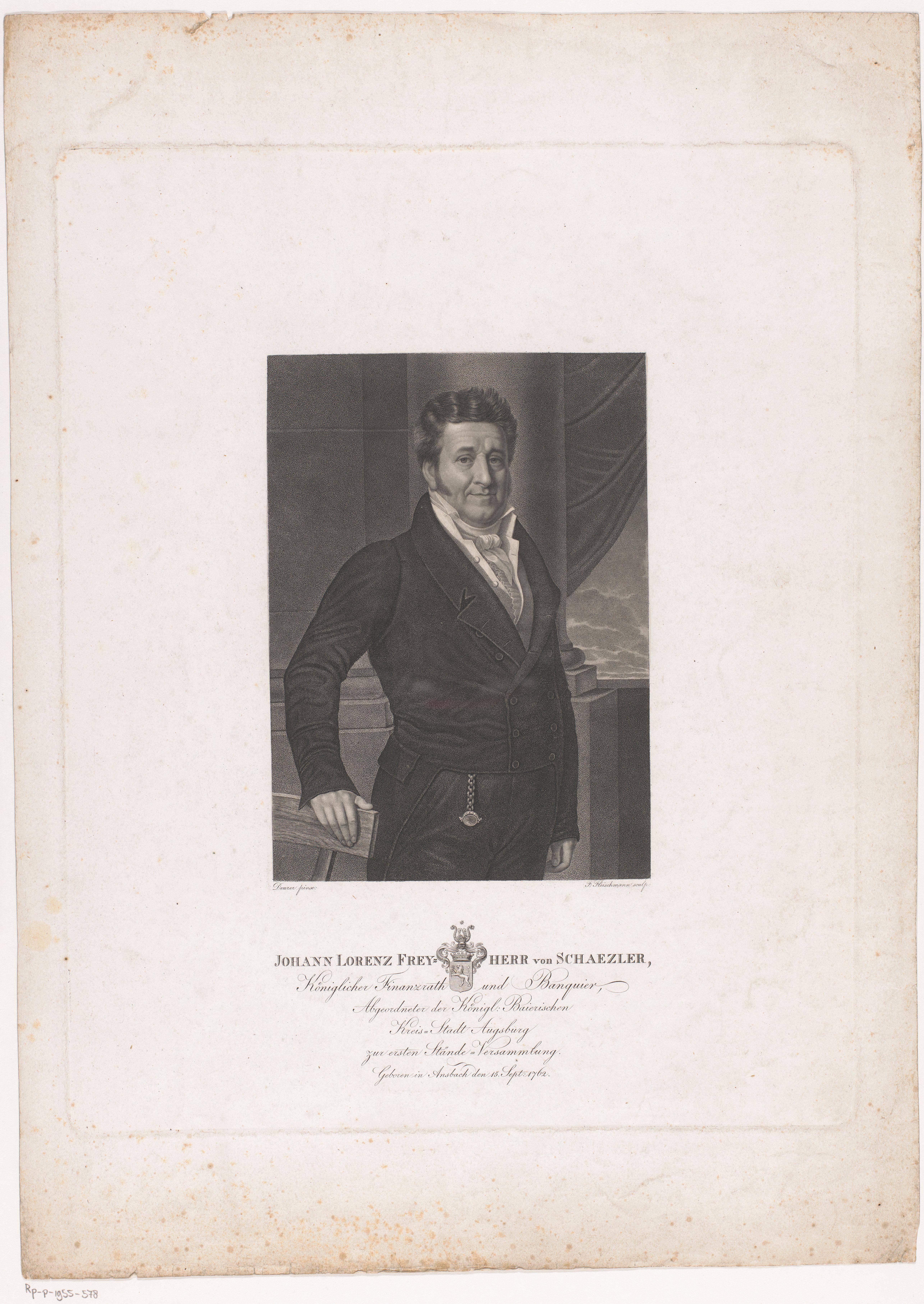 Portret van Johann Lorenz Schaezler