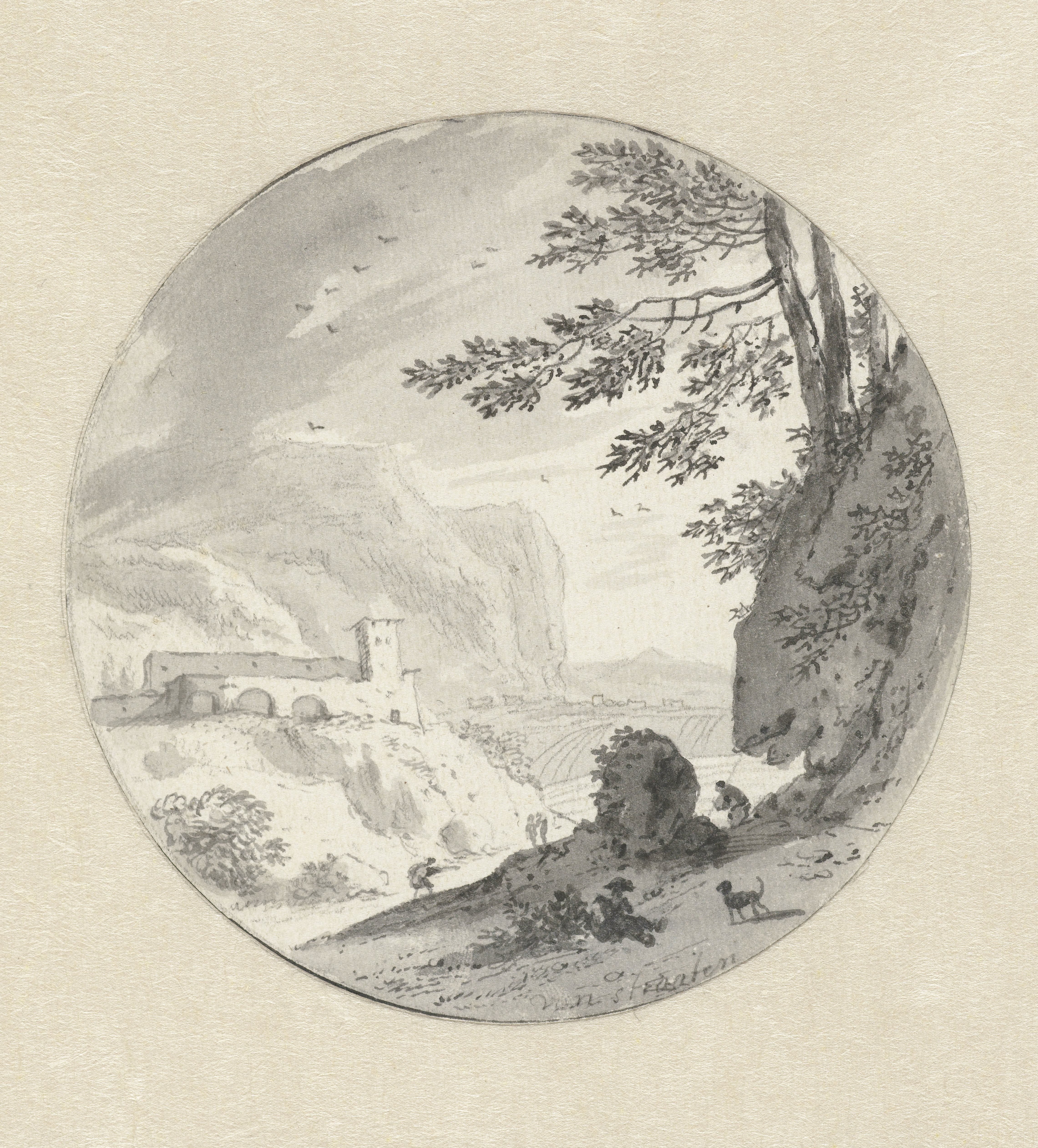 Italianate Mountain Landscape with a Monastery above a Valley