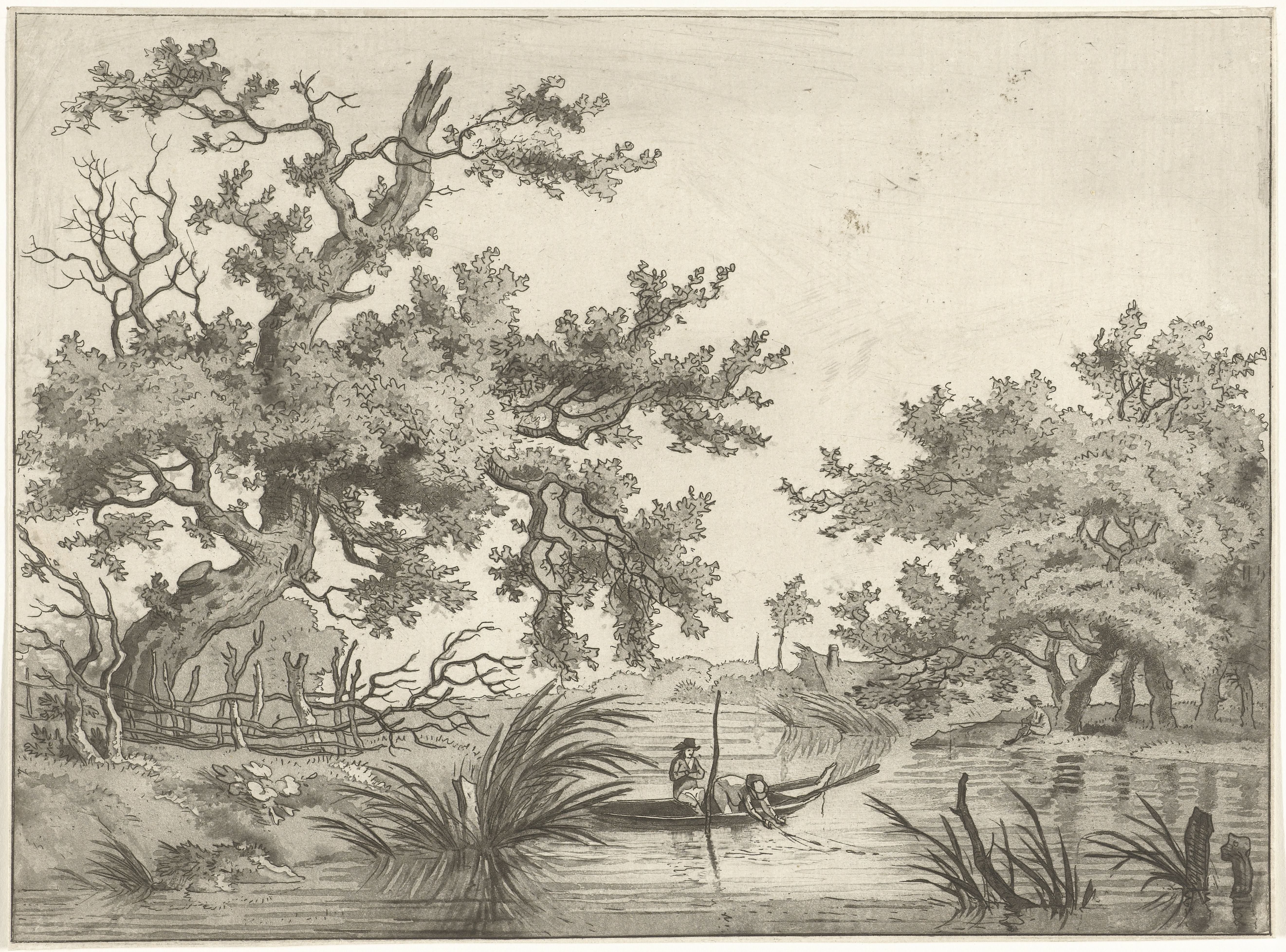 Landschap met twee vissers