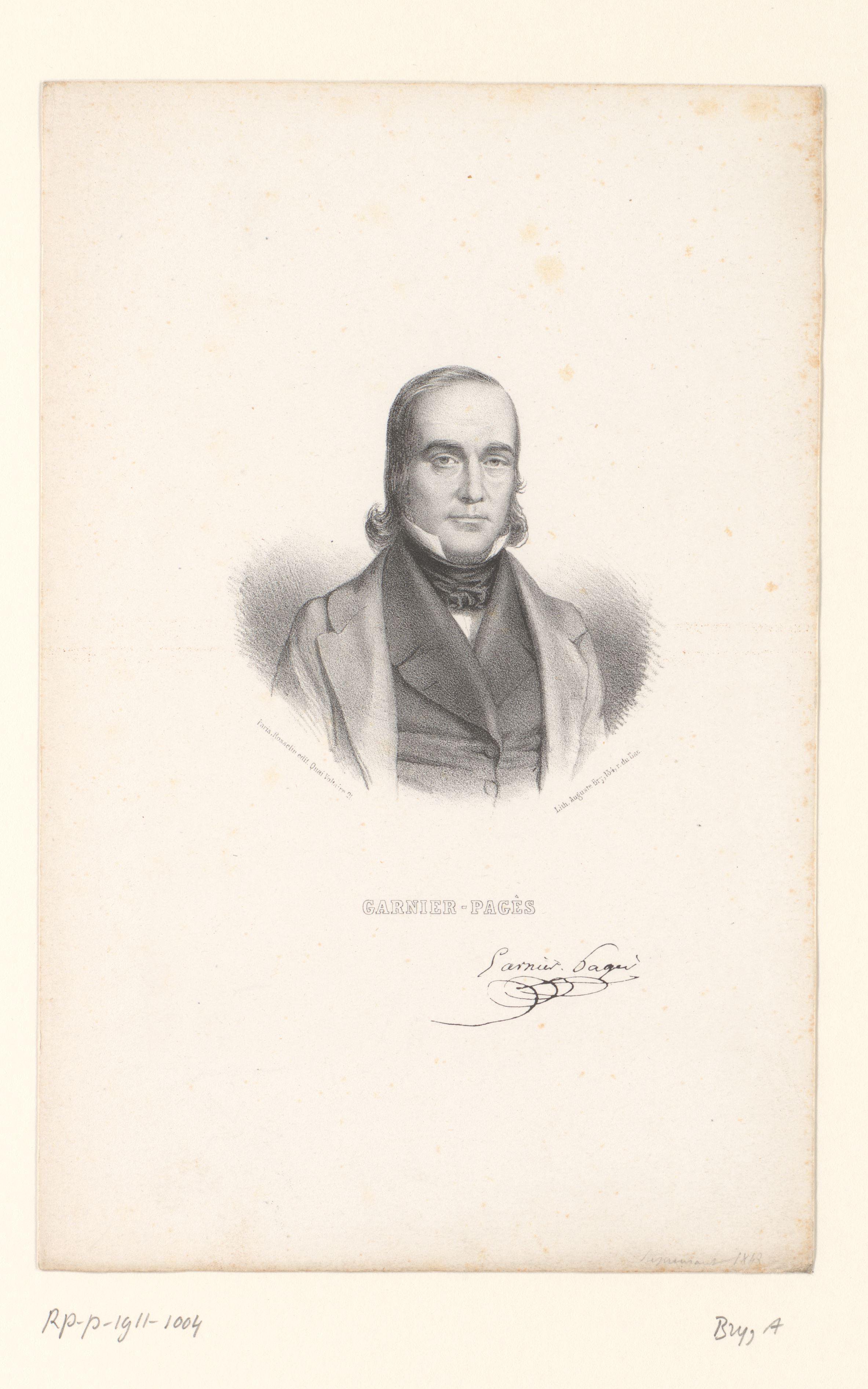 Portret van de politicus Louis-Antoine Garnier-Pagès