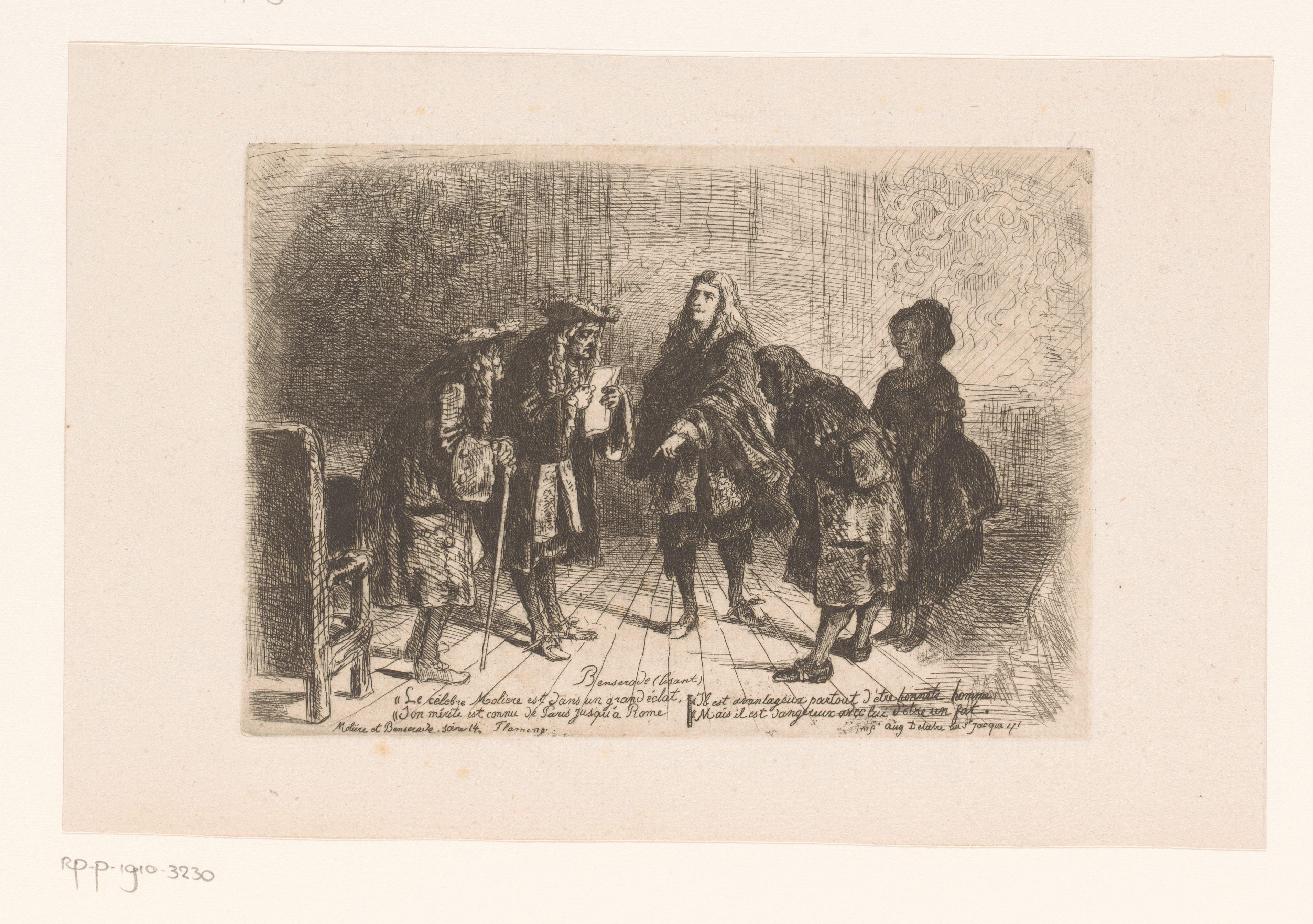Benserade leest een brief voor