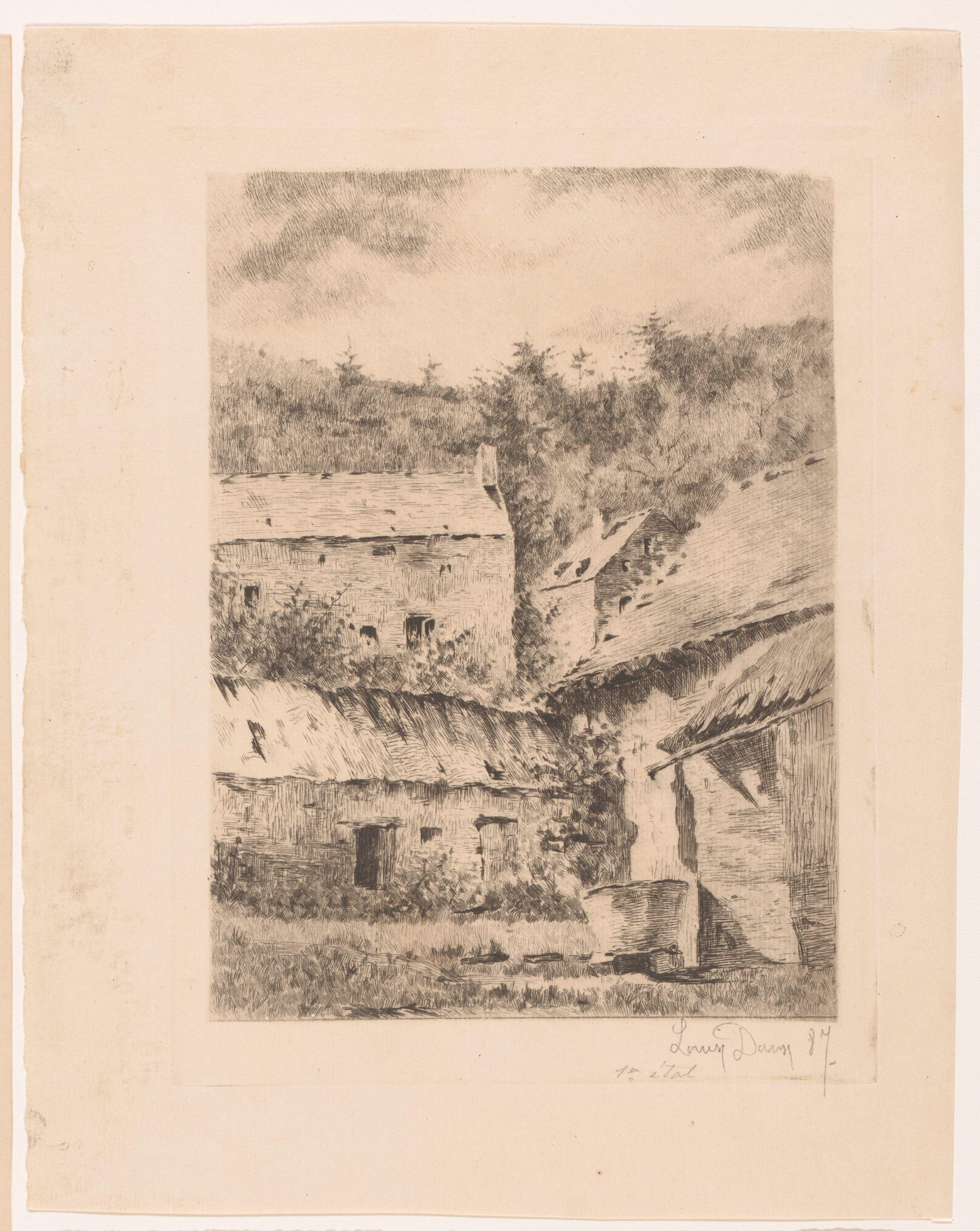 Heuvelachtig landschap met boerenhofstede