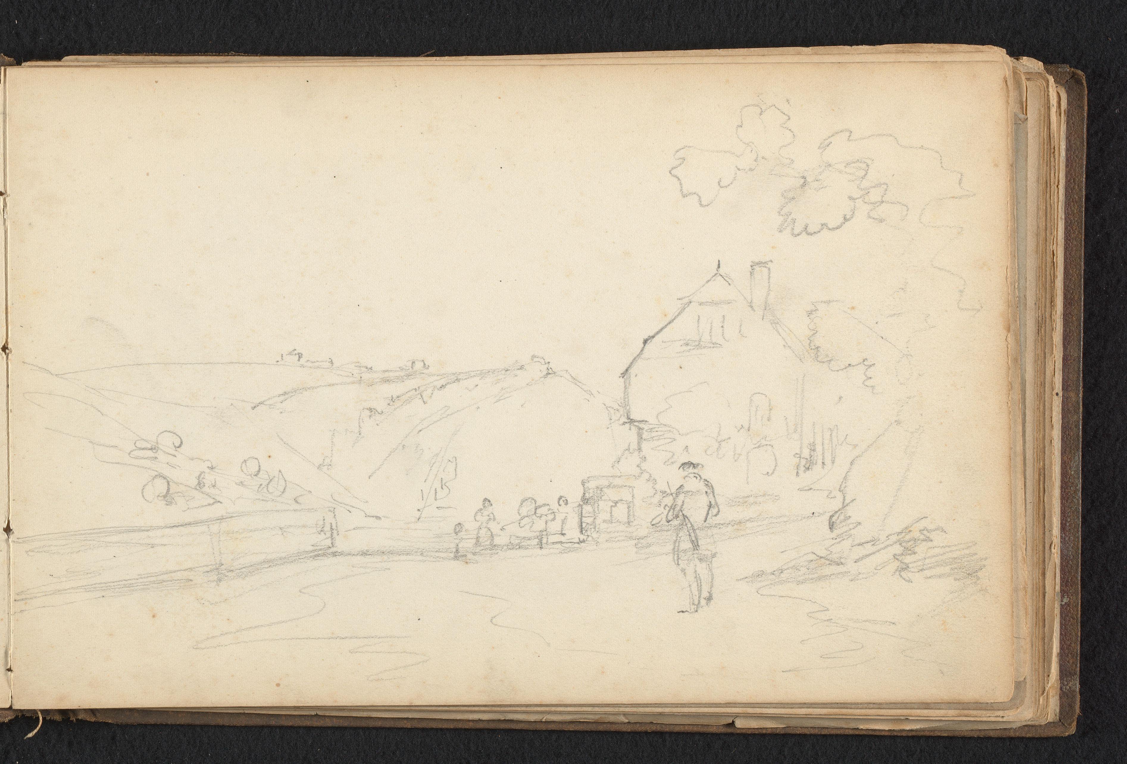 Heuvelig landschap met huis
