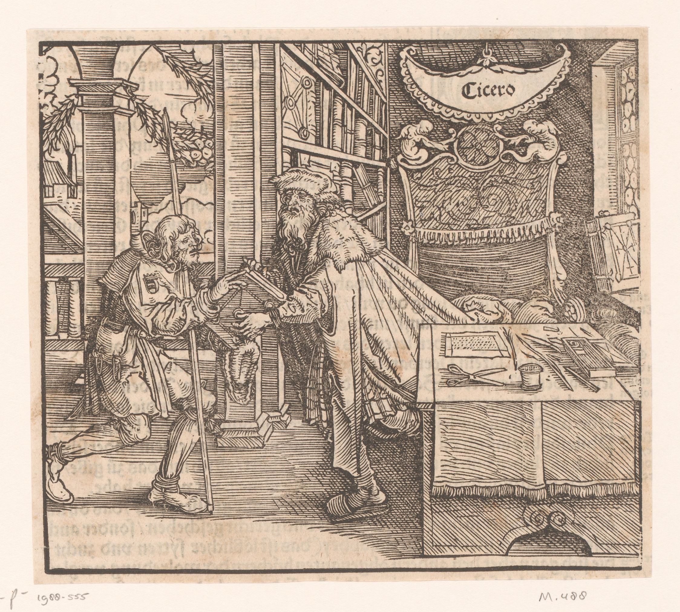 Cicero overhandigt zijn boek aan een bode