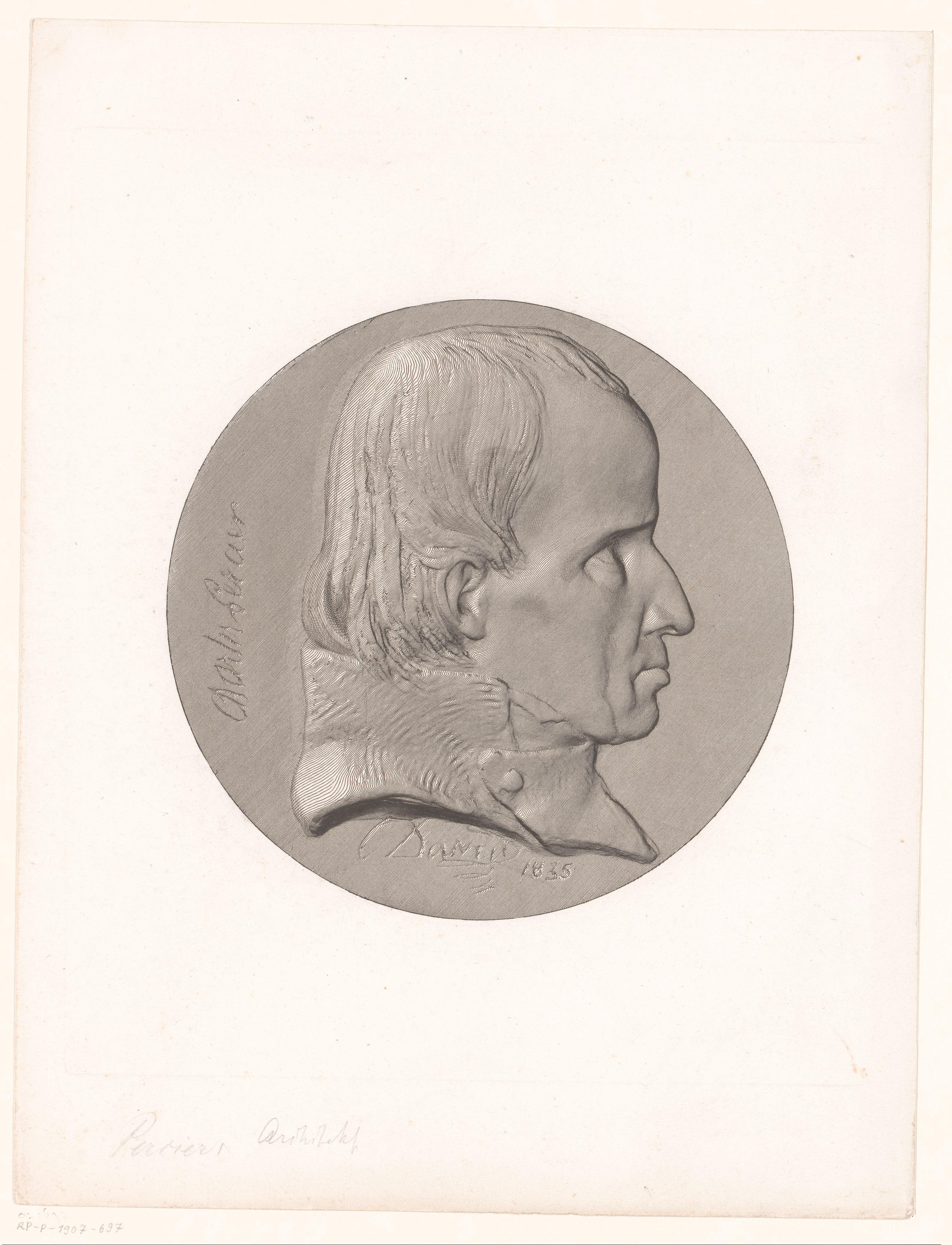 Medaille met portret van Charles Percier