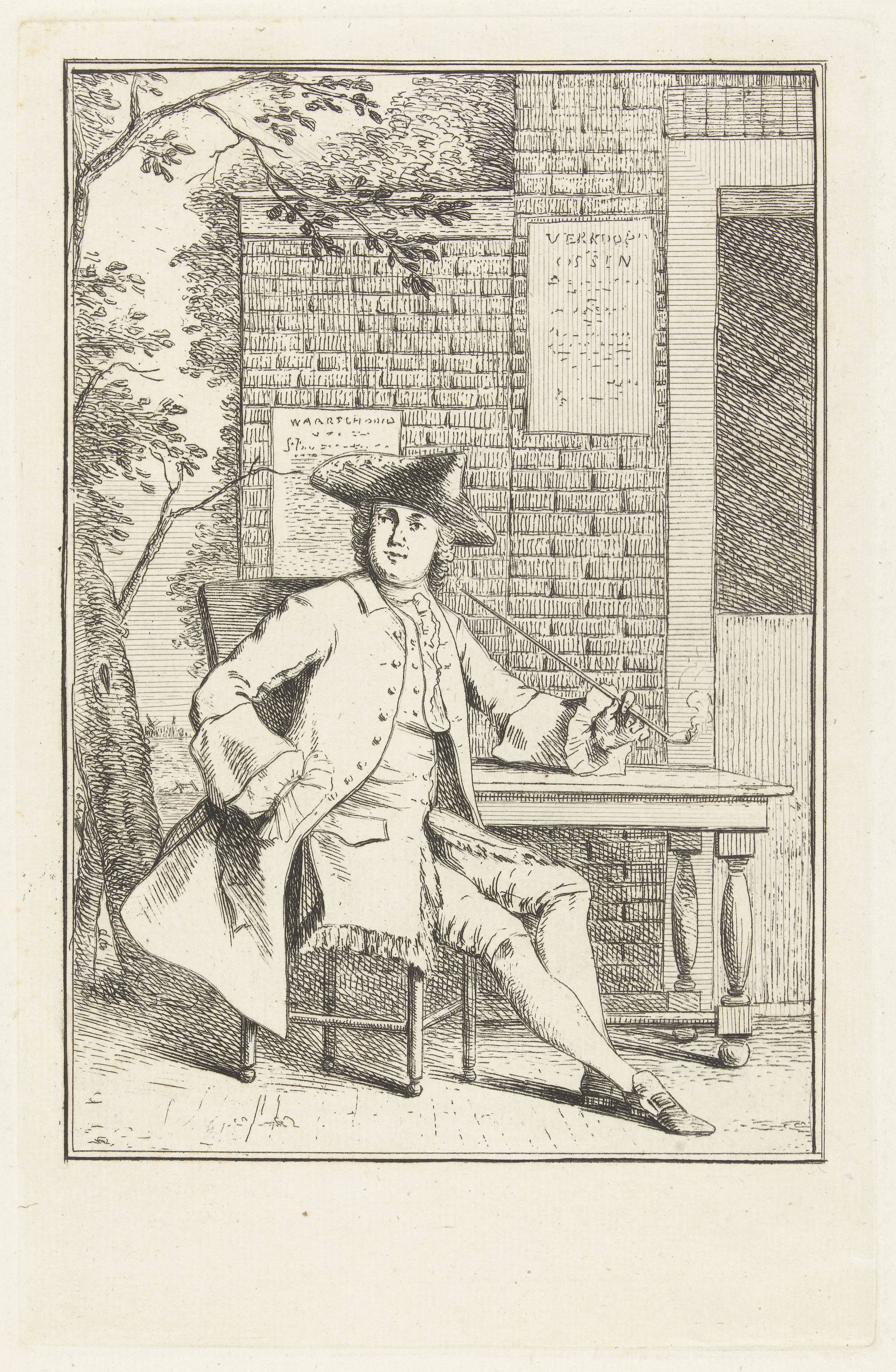 Zittende rokende man (zelfportret?)