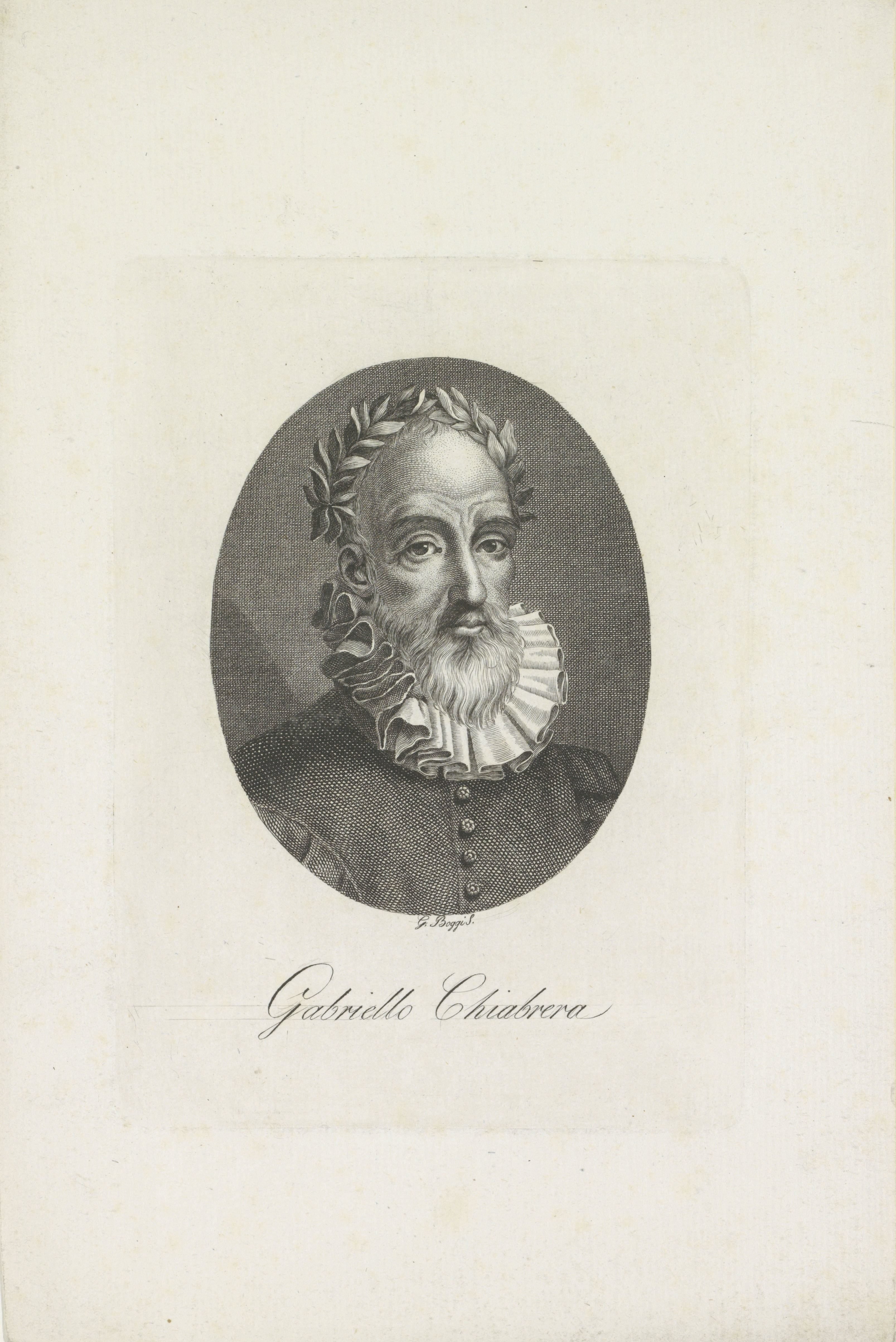 Portret van dichter Gabriello Chiabrera