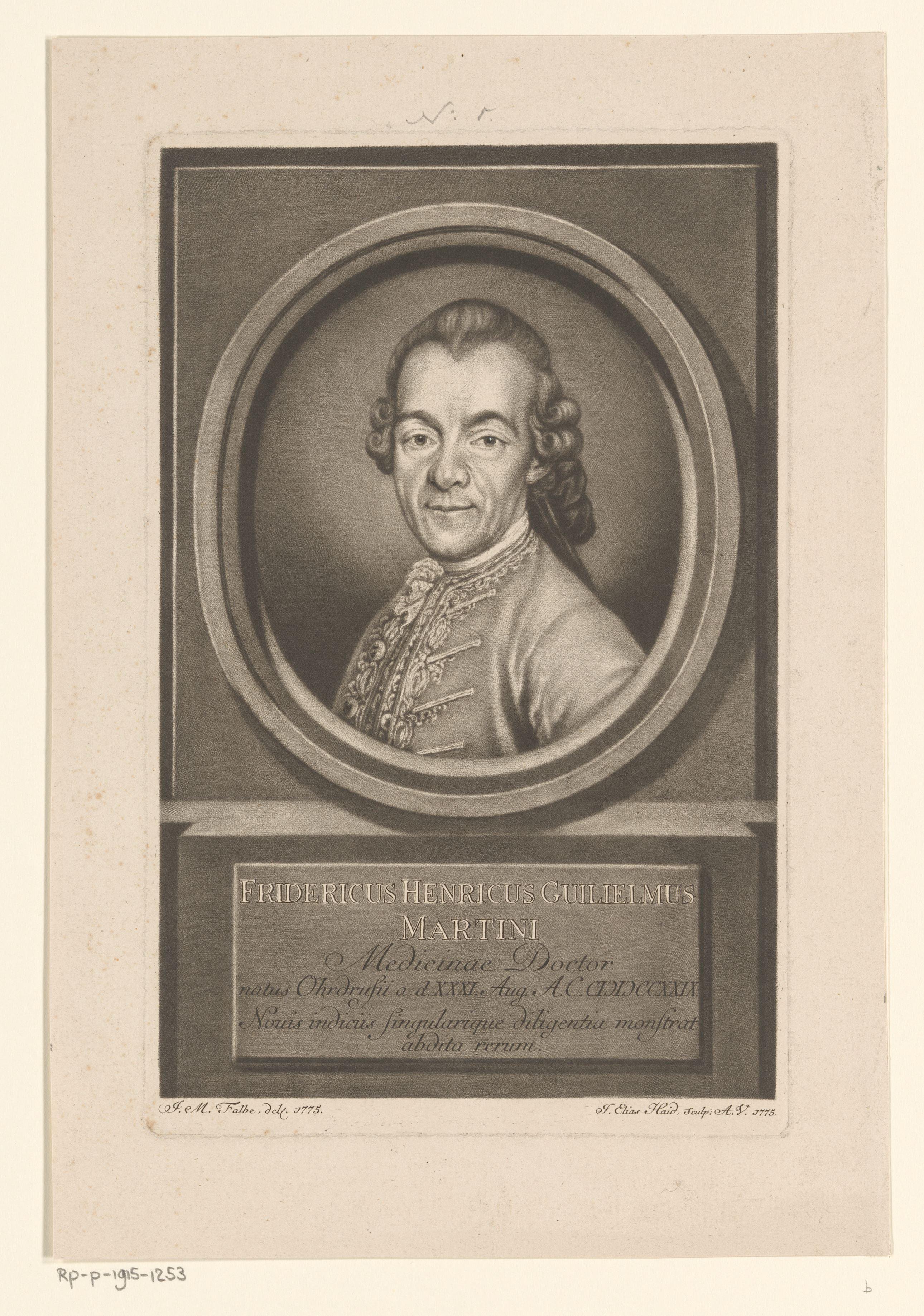 Portret van Friedrich Heinrich Wilhelm Martini