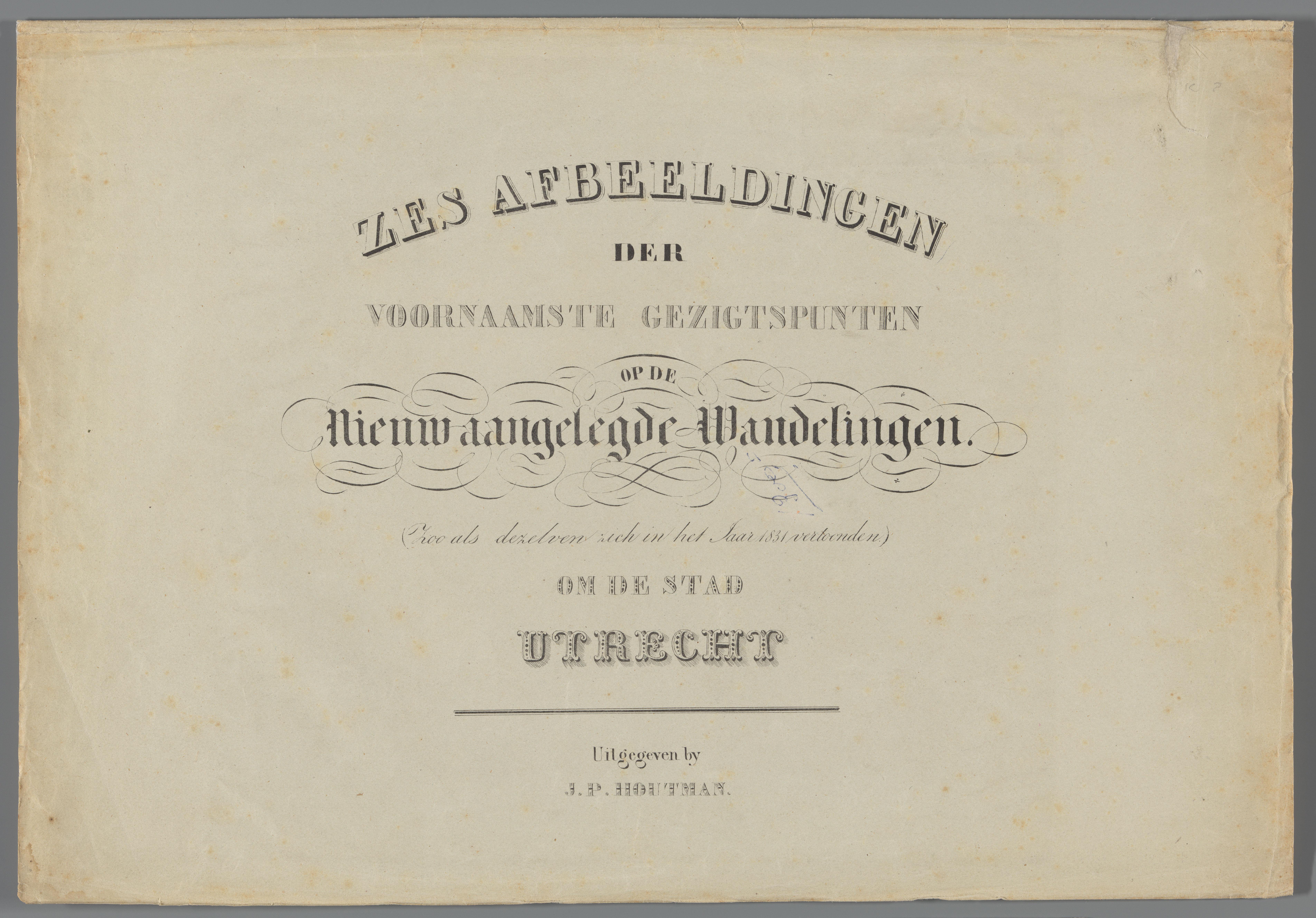 Omslag voor een serie van zes gezichten op de stad Utrecht