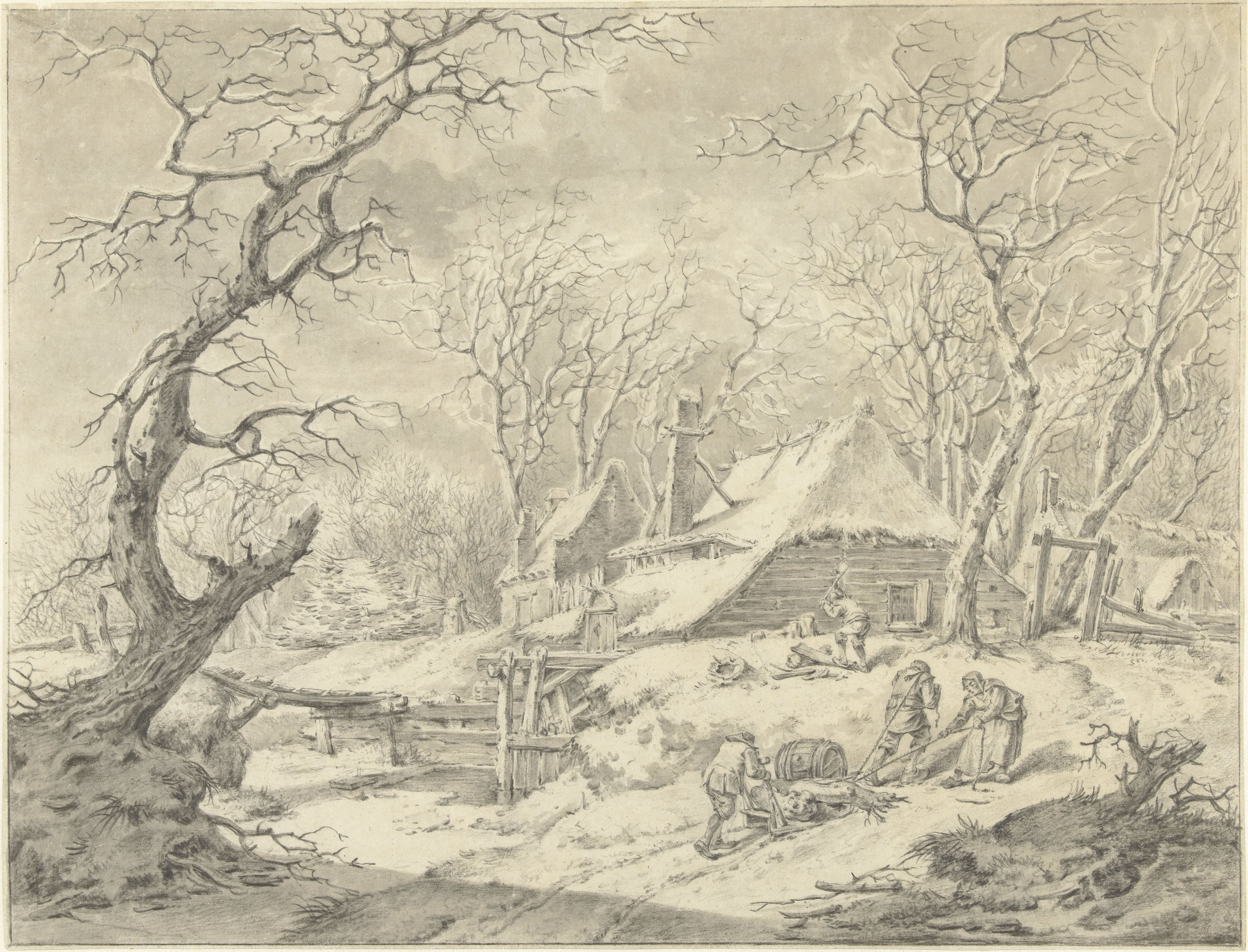 Winterlandschap met boerderij