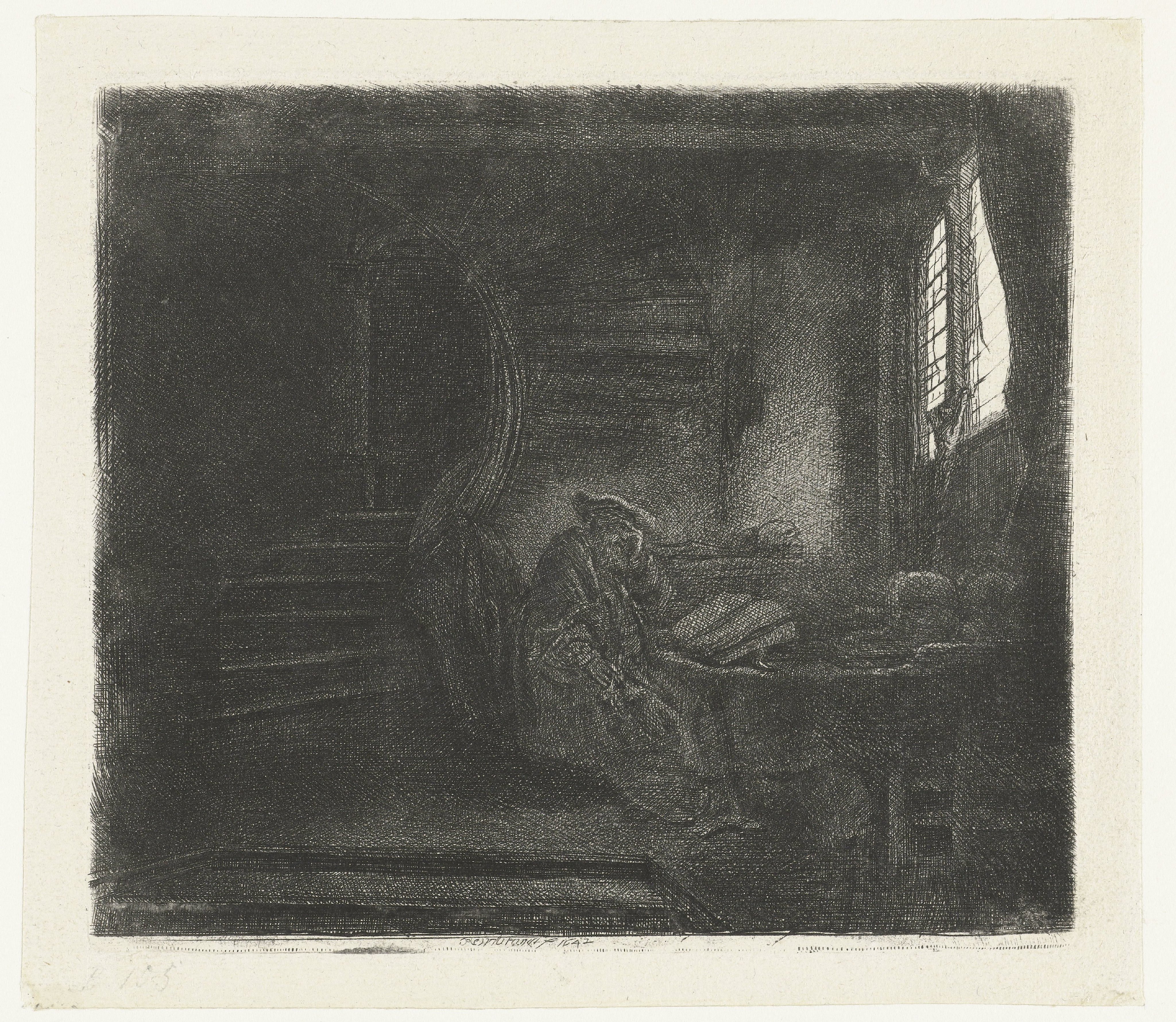 St Jerome in a dark chamber