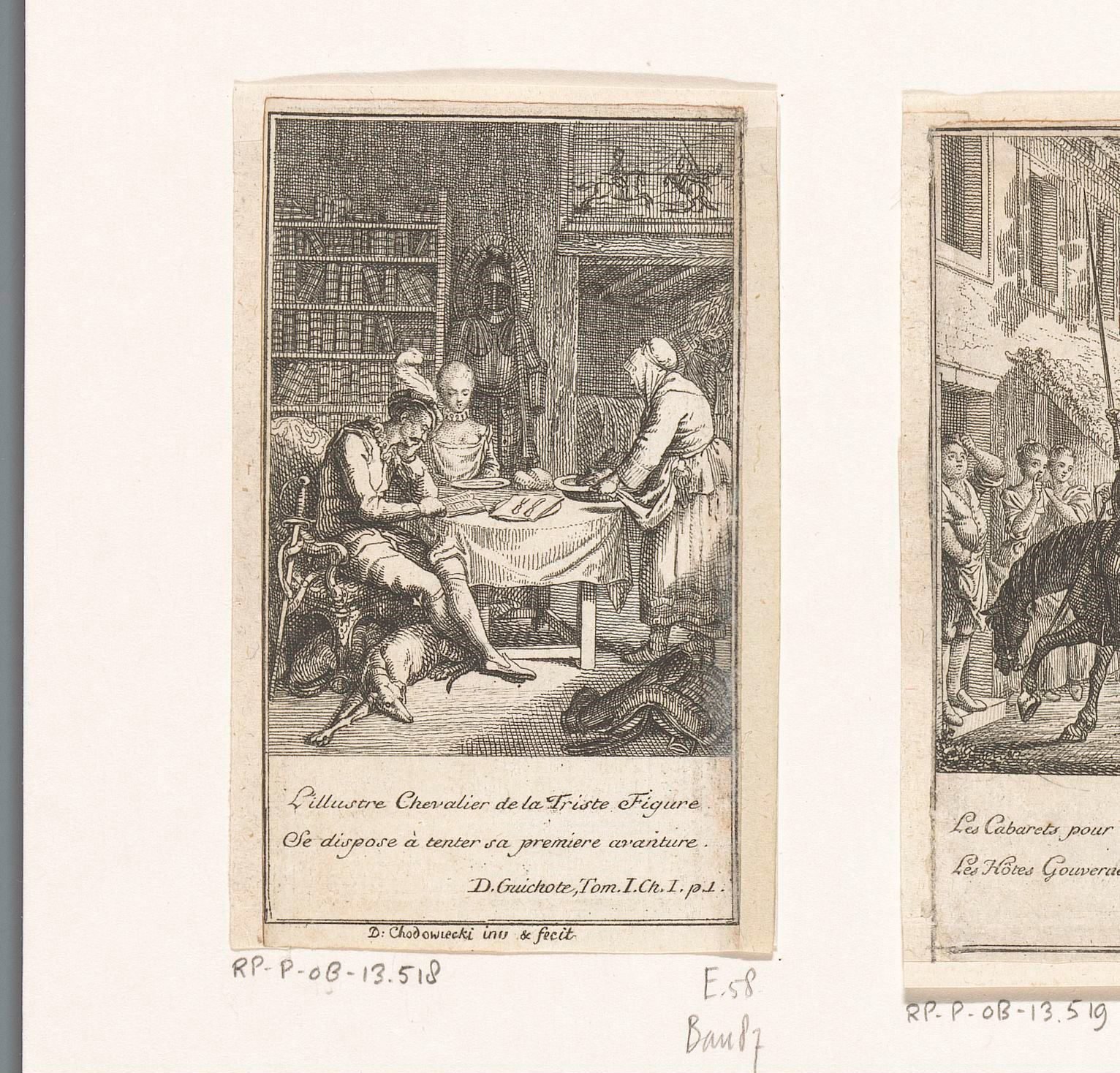Don Quichot lezend in een ridderroman
