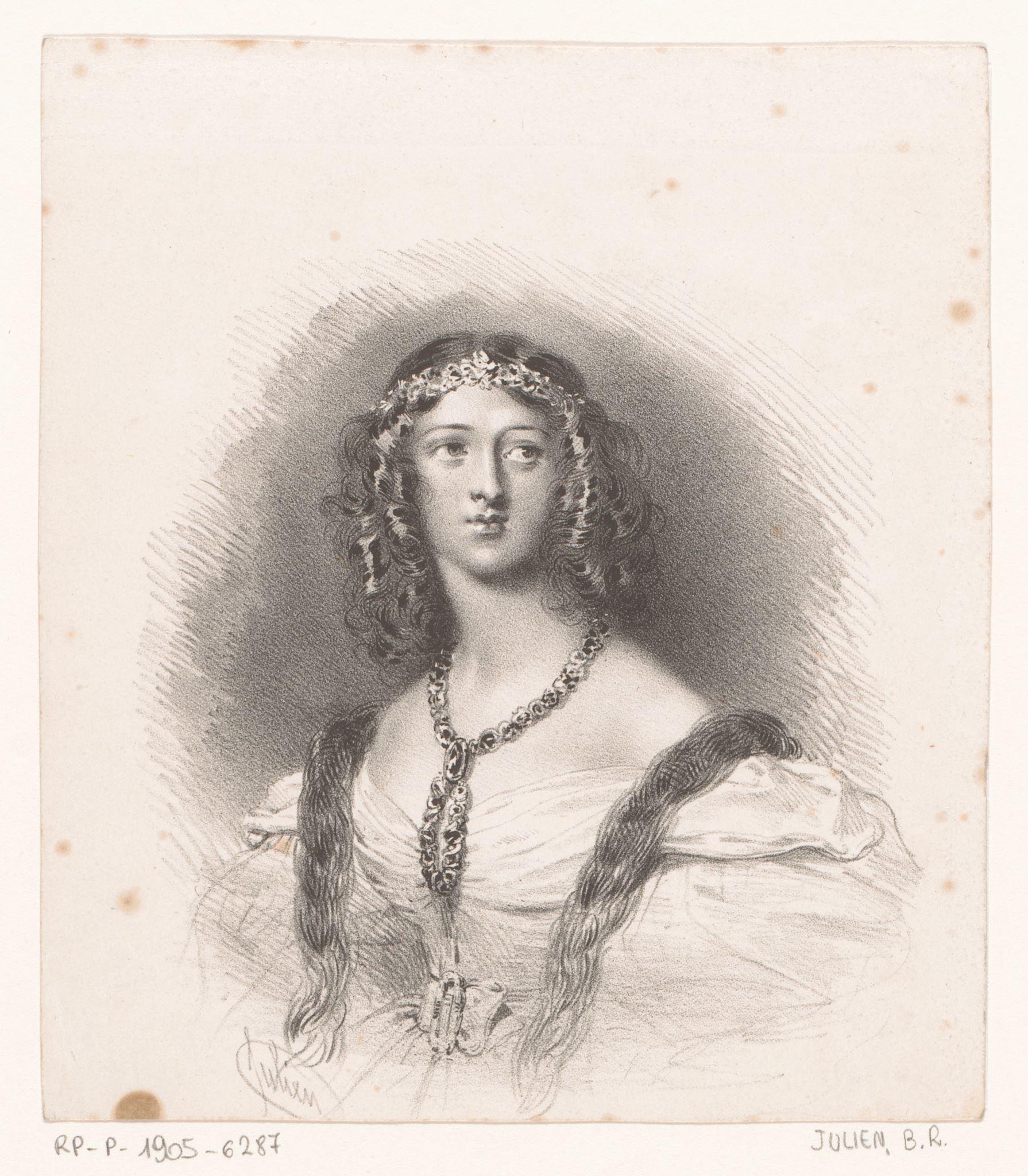 Portret van een dame met lange vlechten