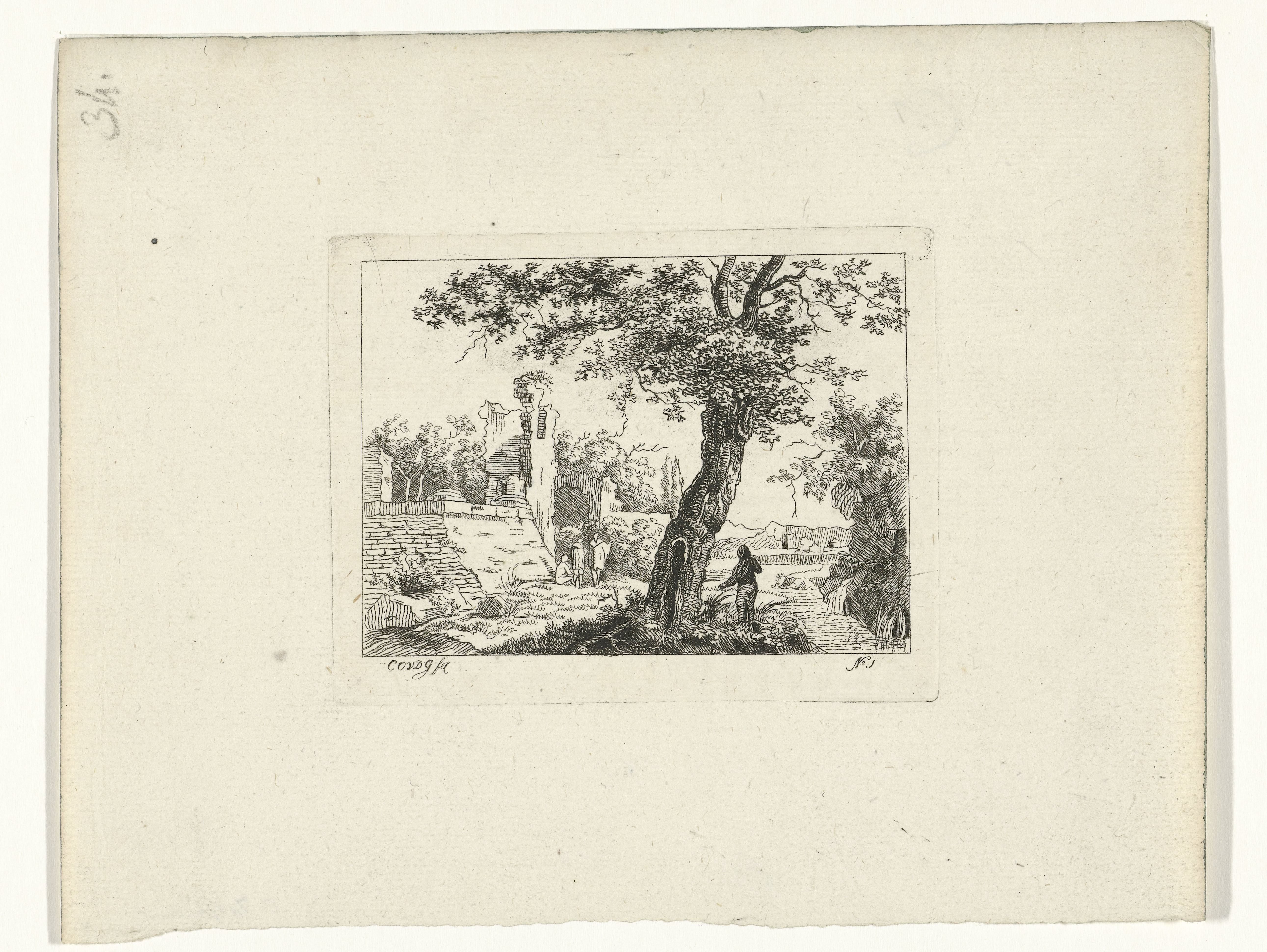Landschap met ruïne