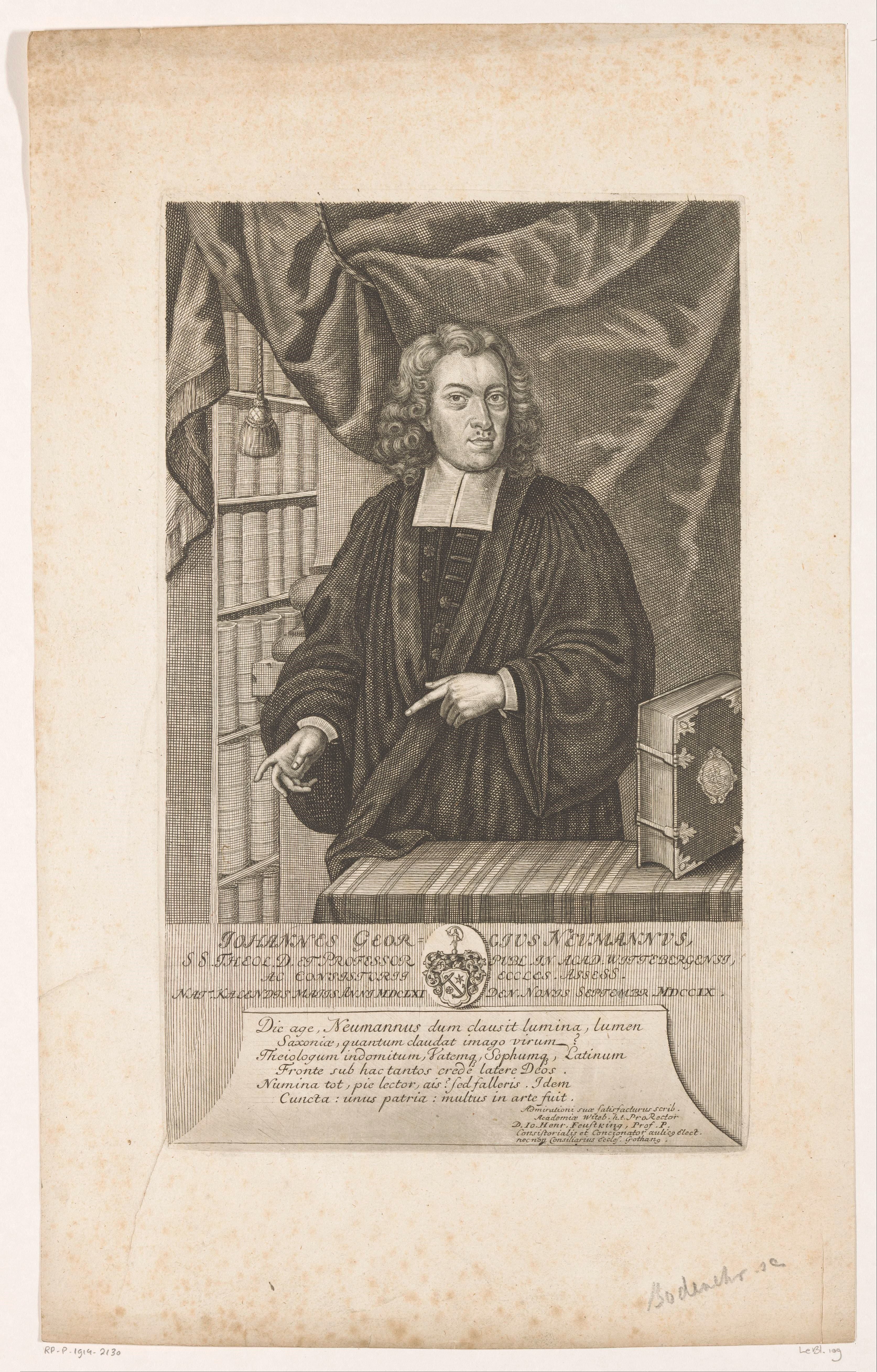Portret van Johann Georg Neumann