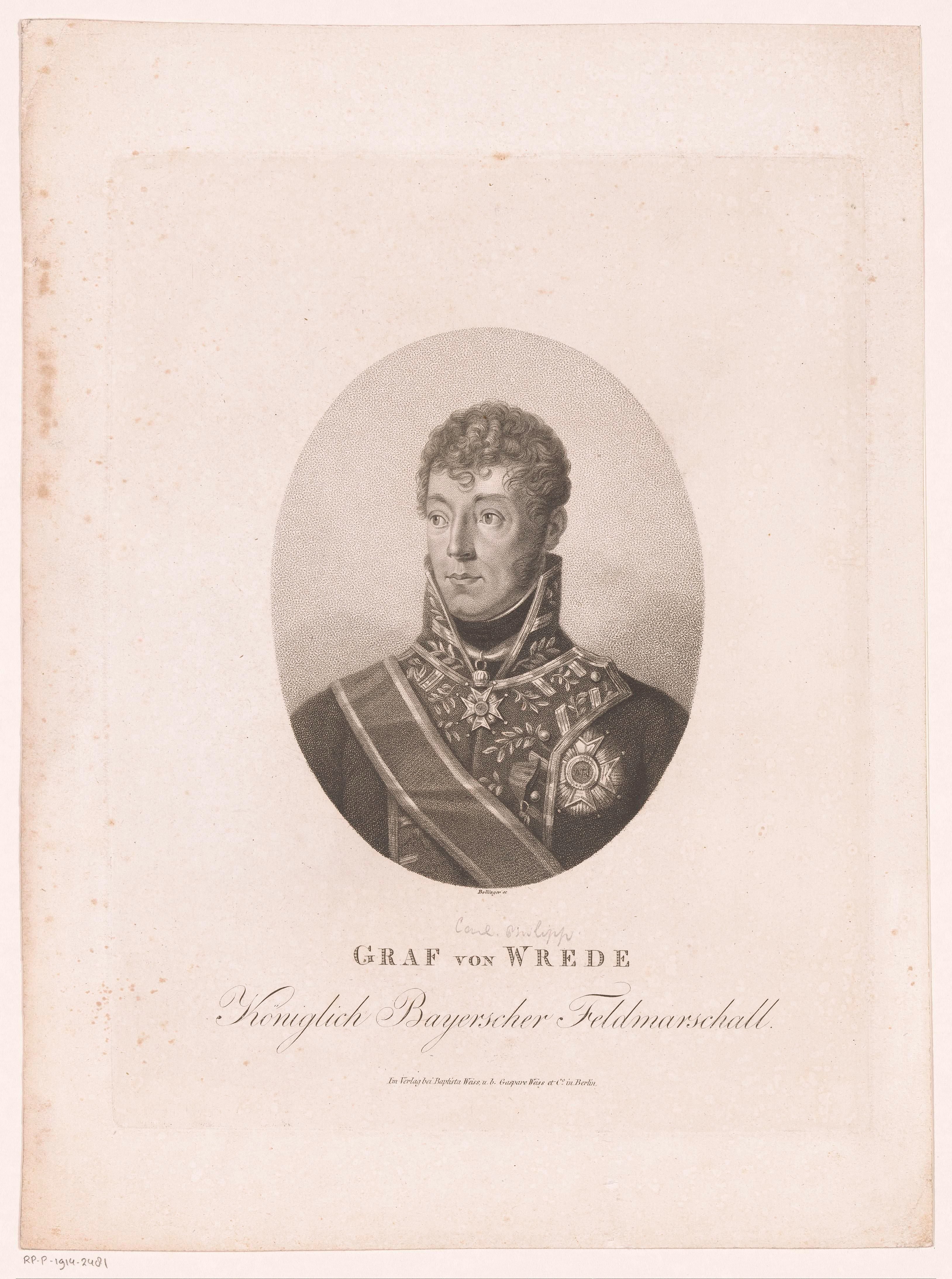 Portret van Carl Philipp von Wrede