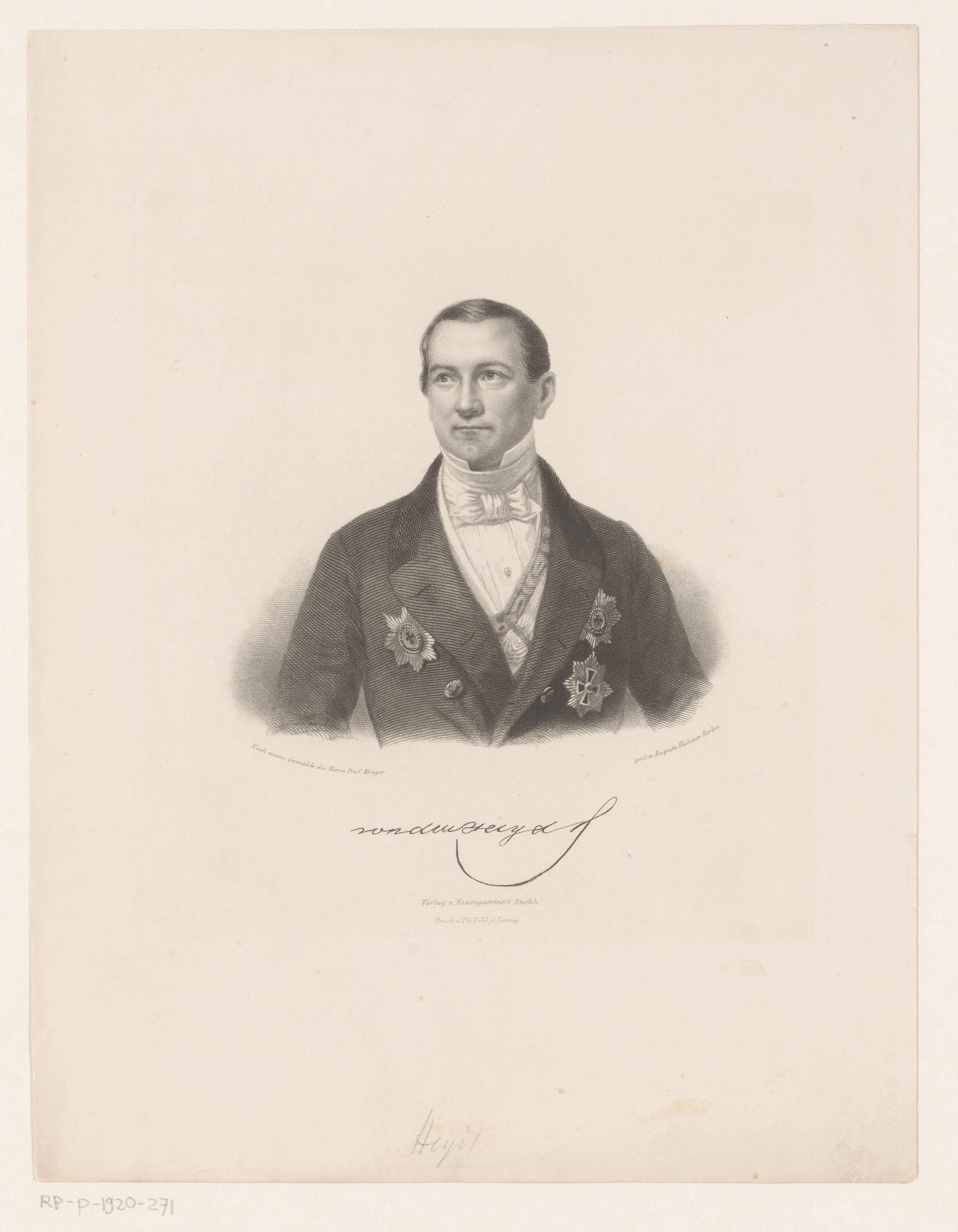 Portret van August von der Heydt