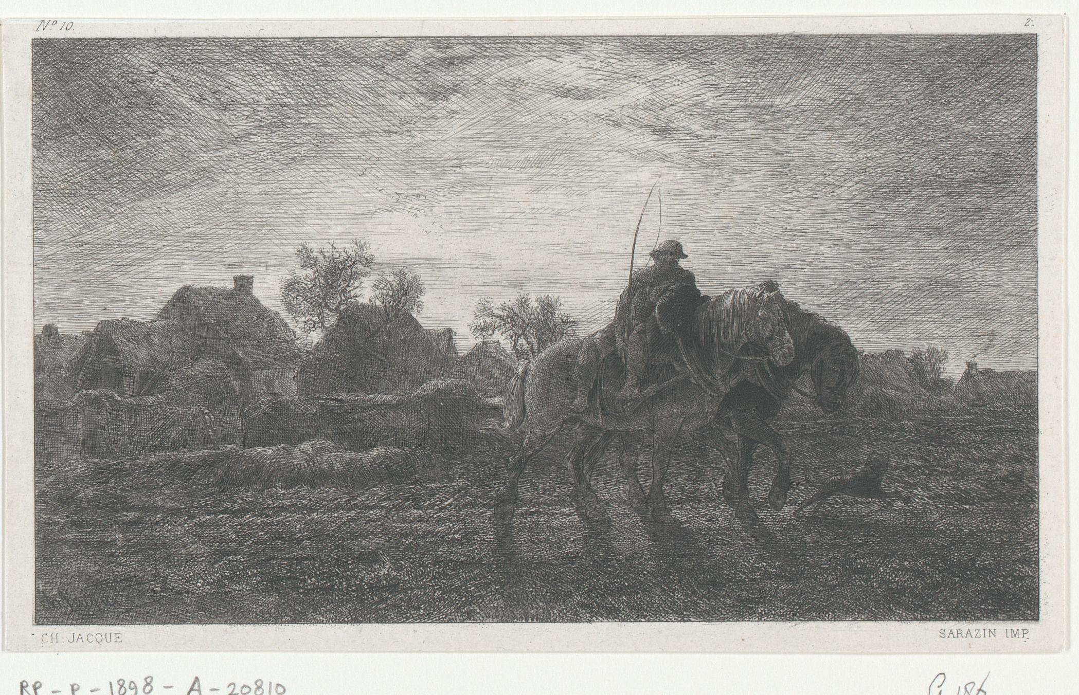 Boer te paard in de ochtend