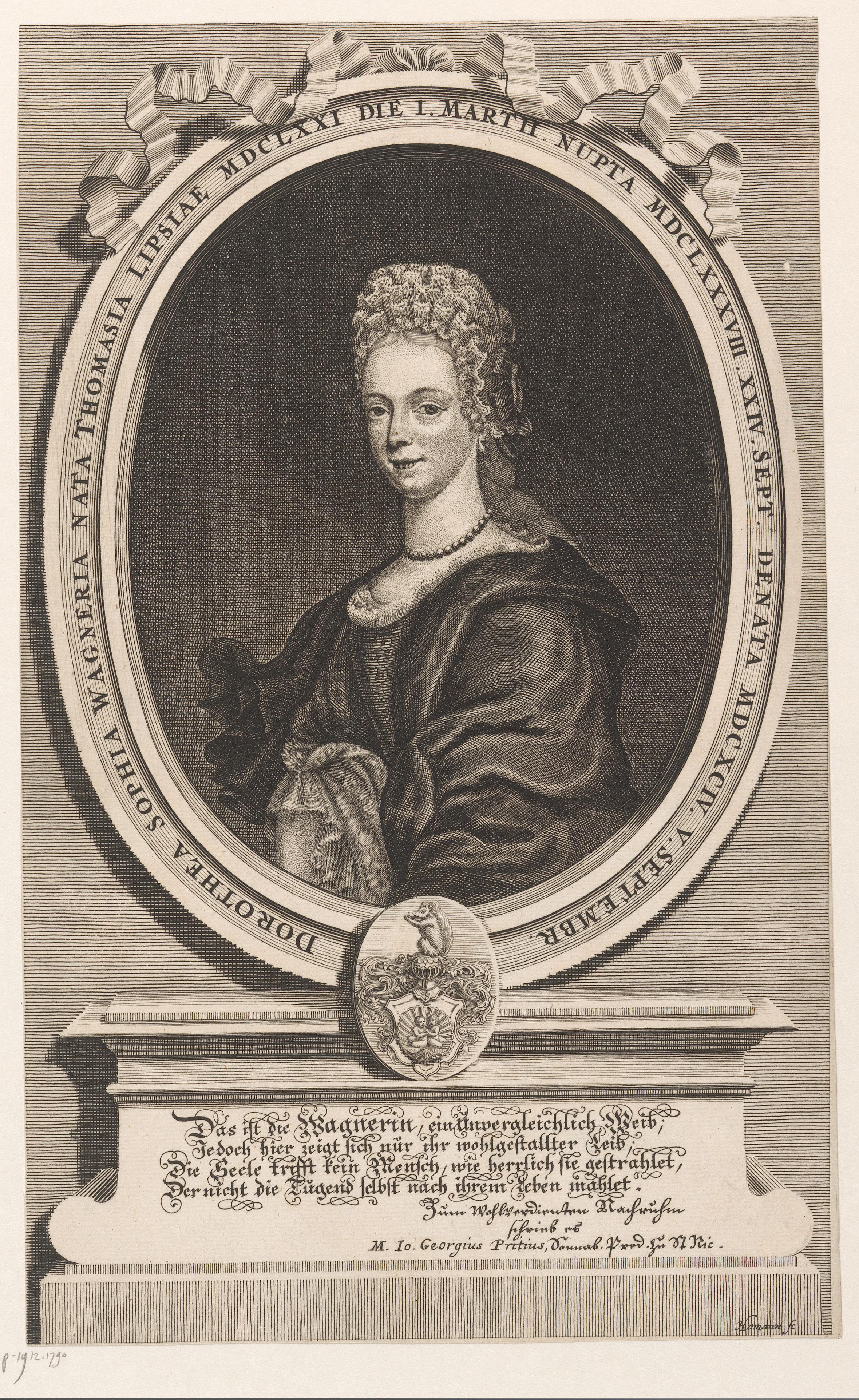 Portret van Dorothea Sophia Wagner