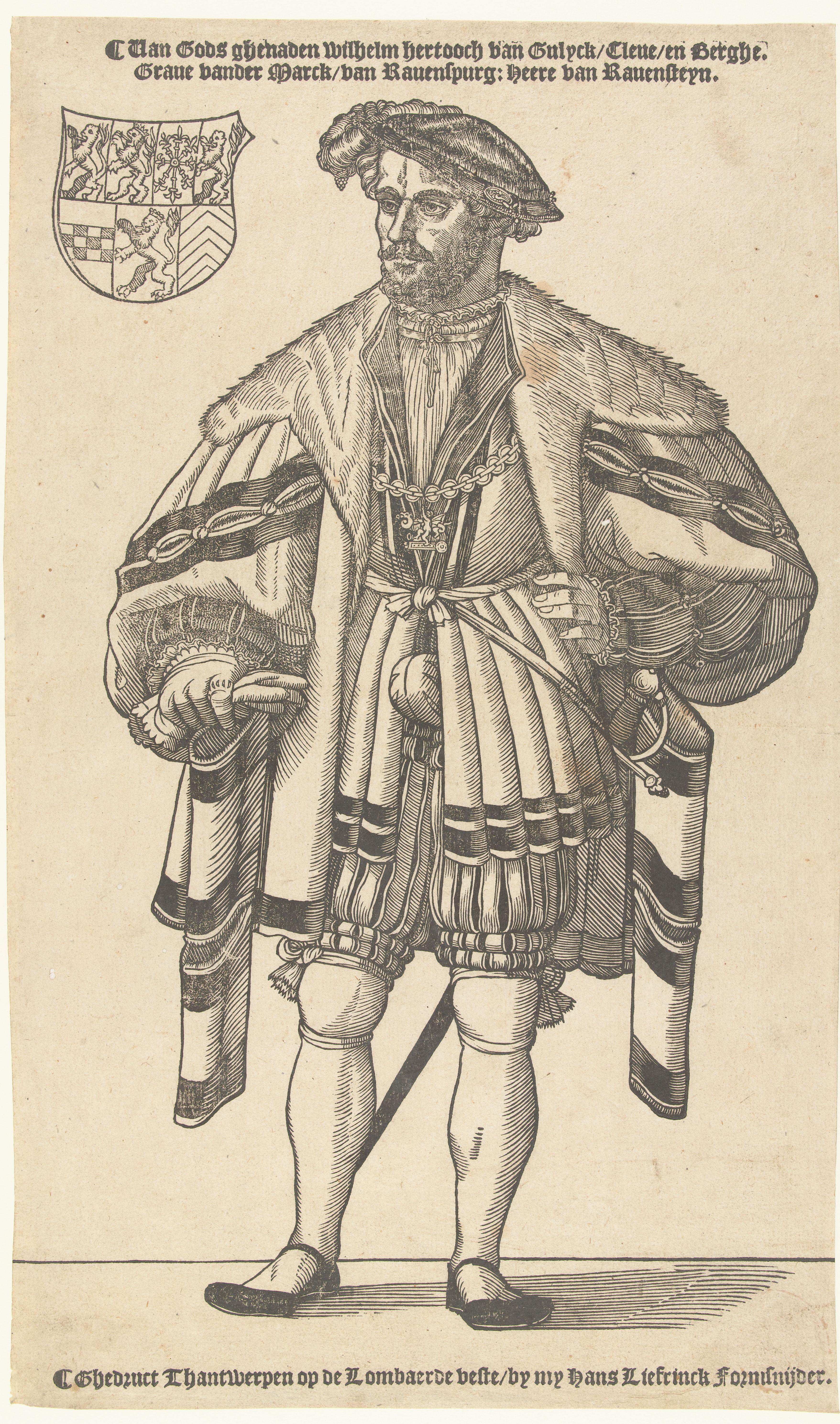 Portret van hertog Willem van Kleef, Gulik en Berg, graaf van Mark, heer van Ravenstein