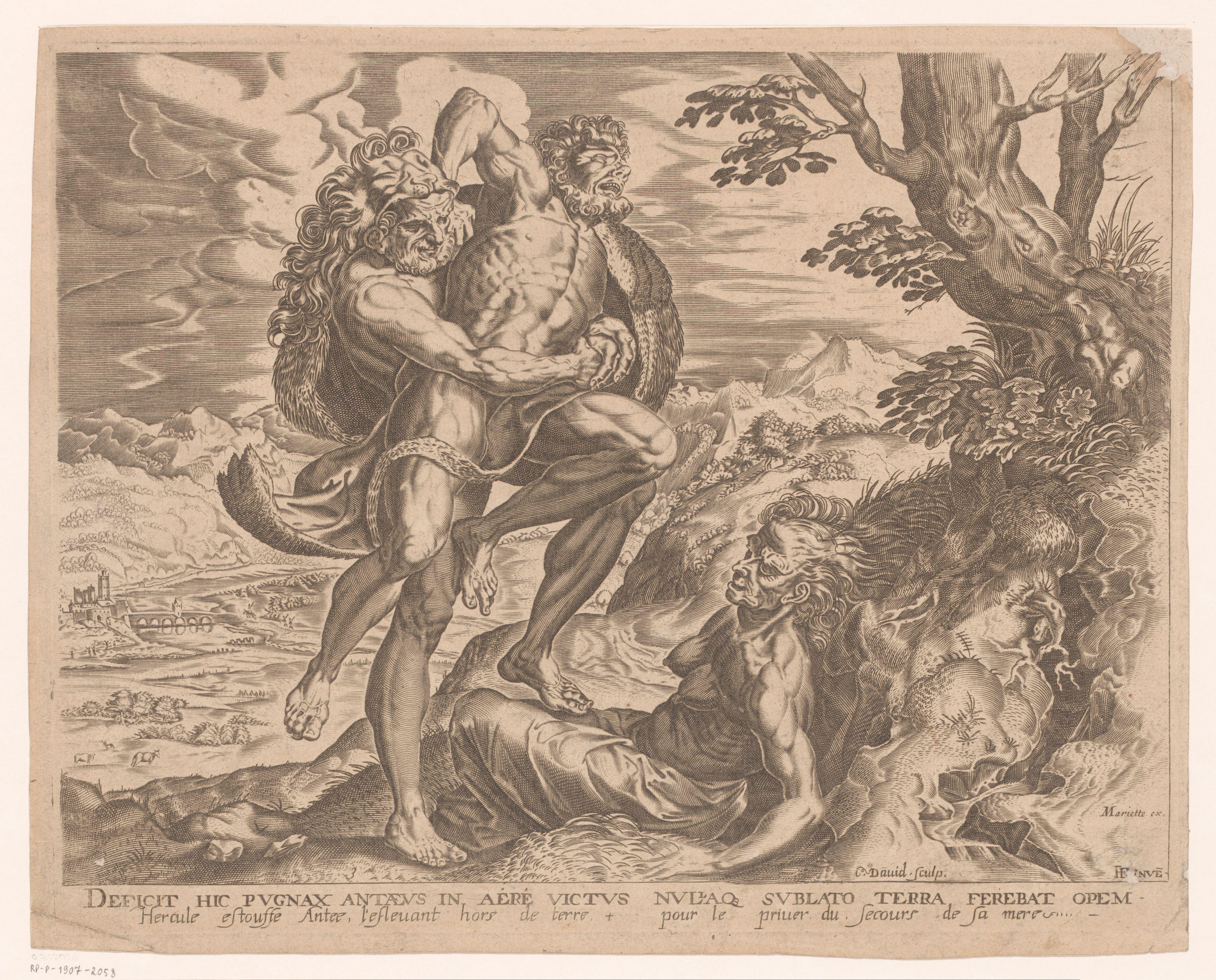 Hercules worstelt met Antaeus