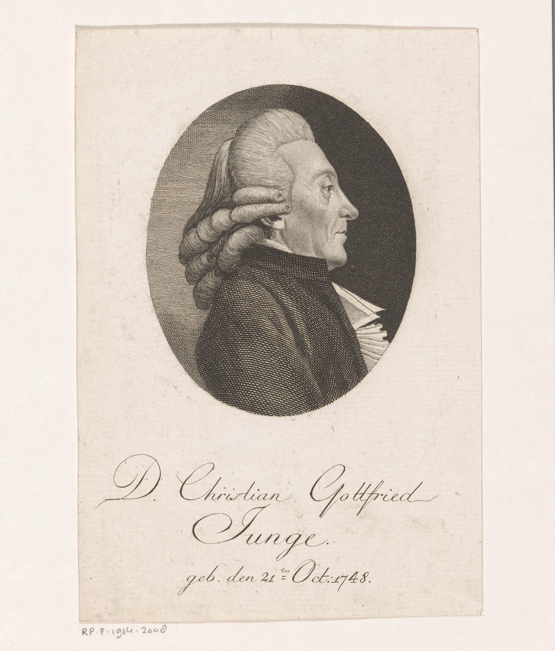 Portret van Christian Gottfried Junge