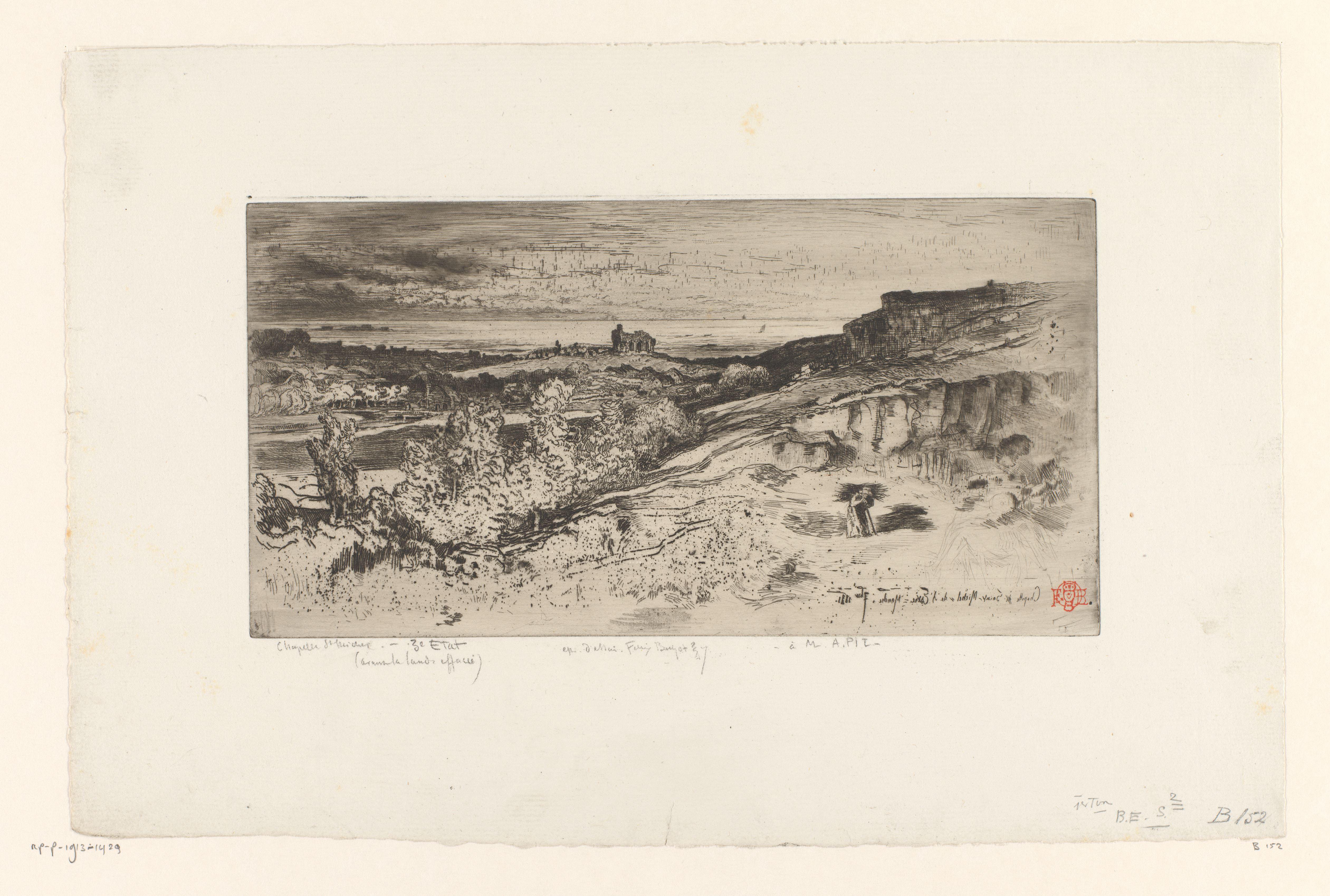Landschap met kapel