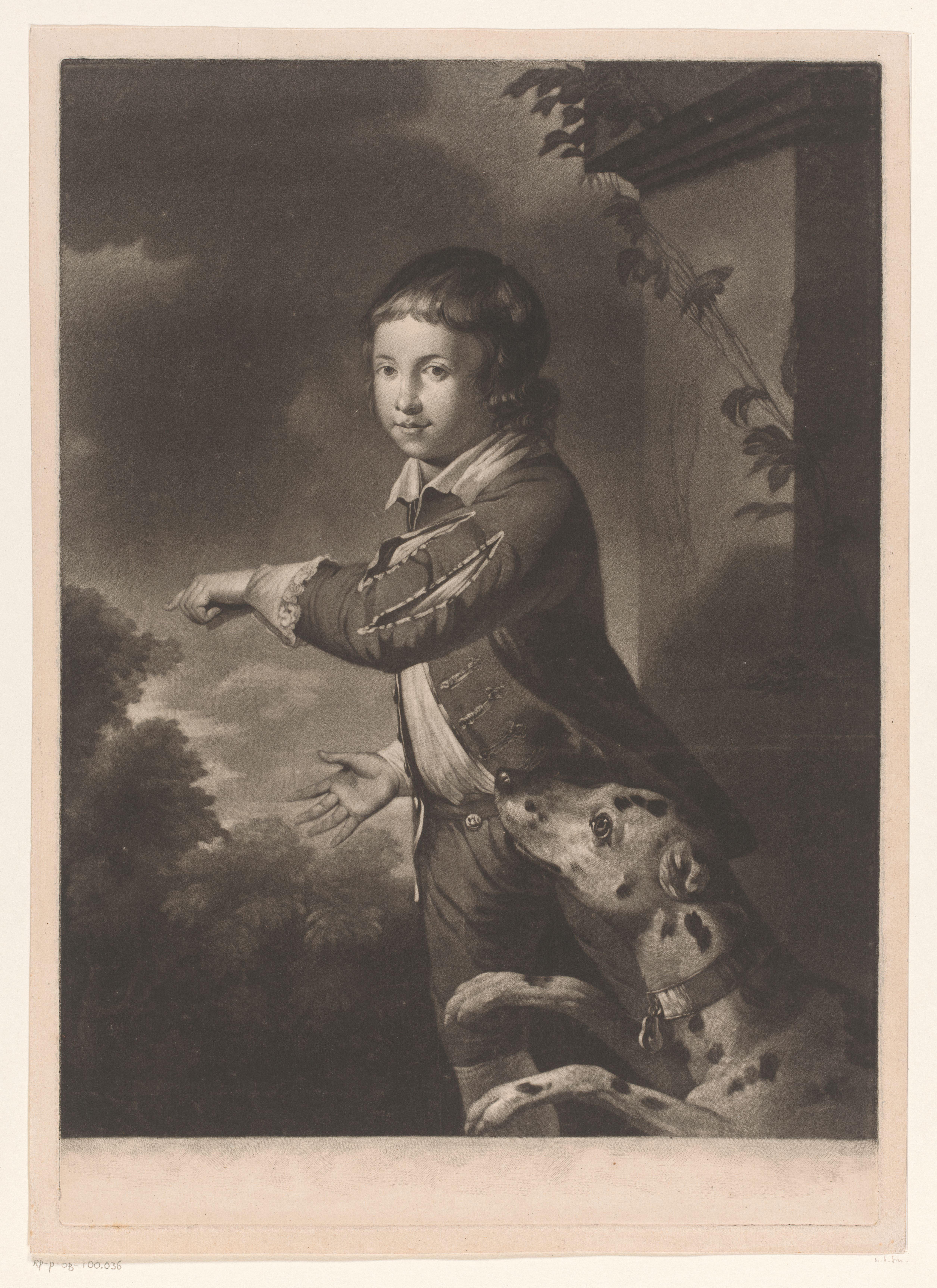 Portret van jongen met een hond