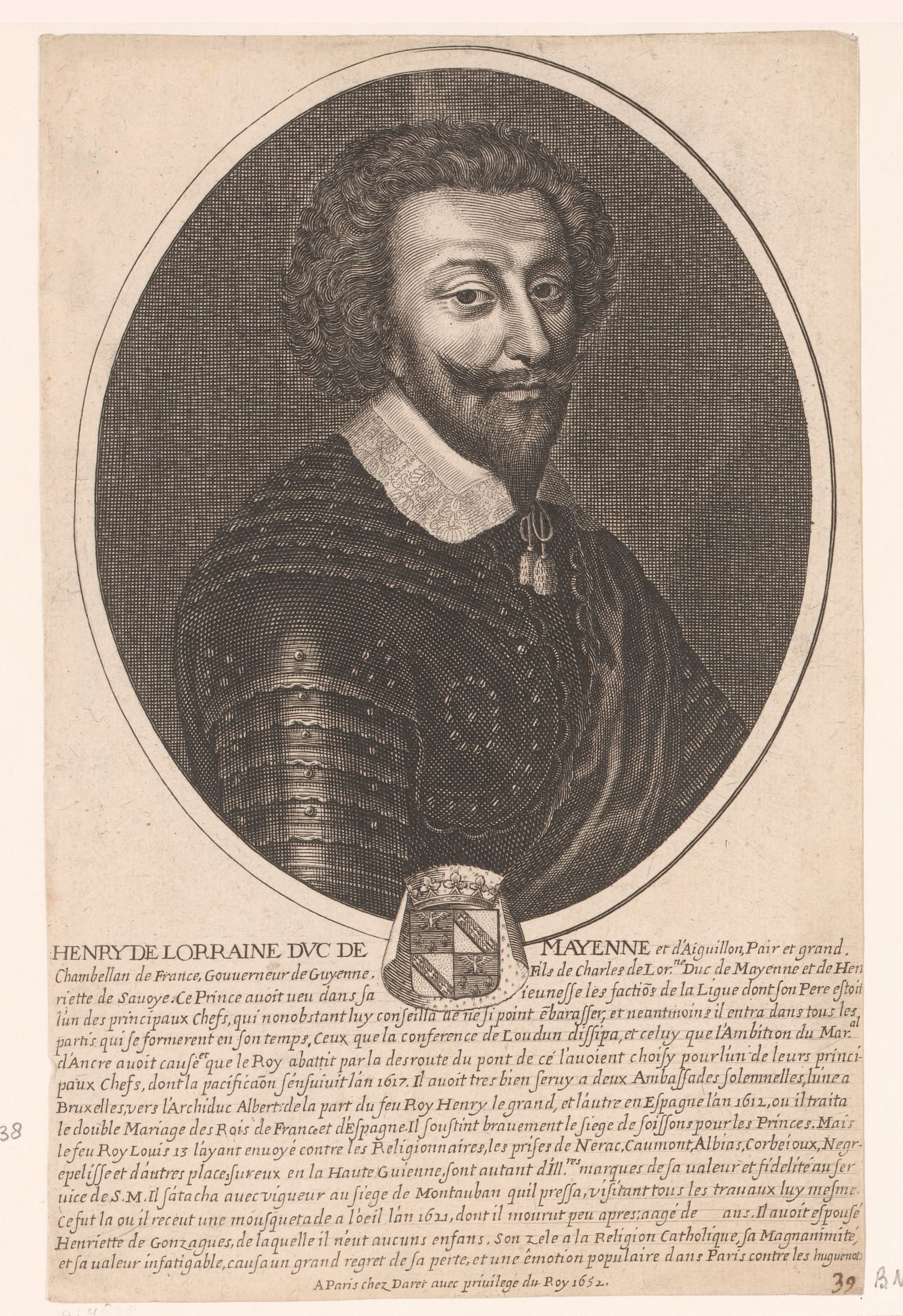 Portret van Henri de Mayenne
