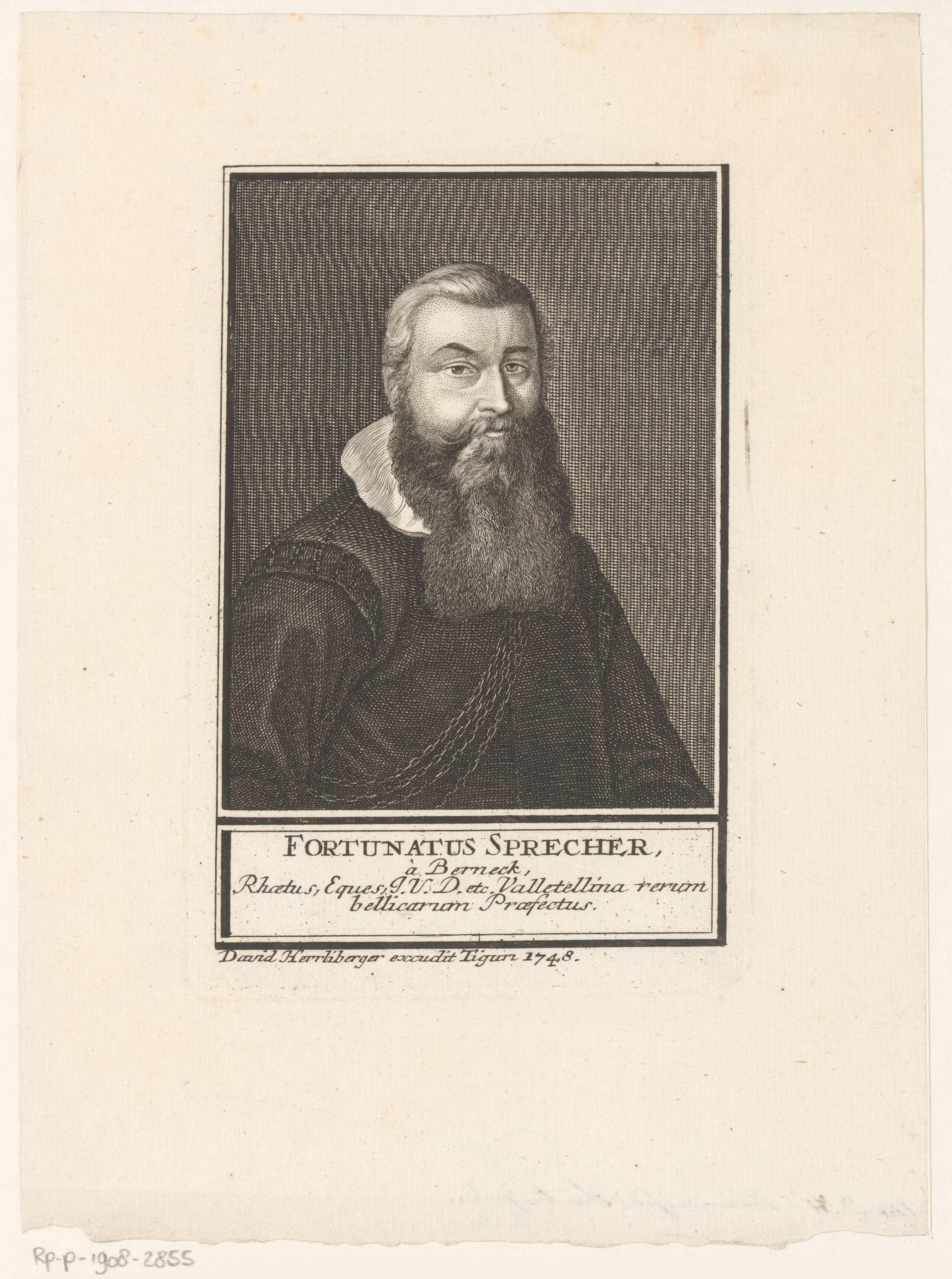 Portret van Fortunat Sprecher von Bernegg