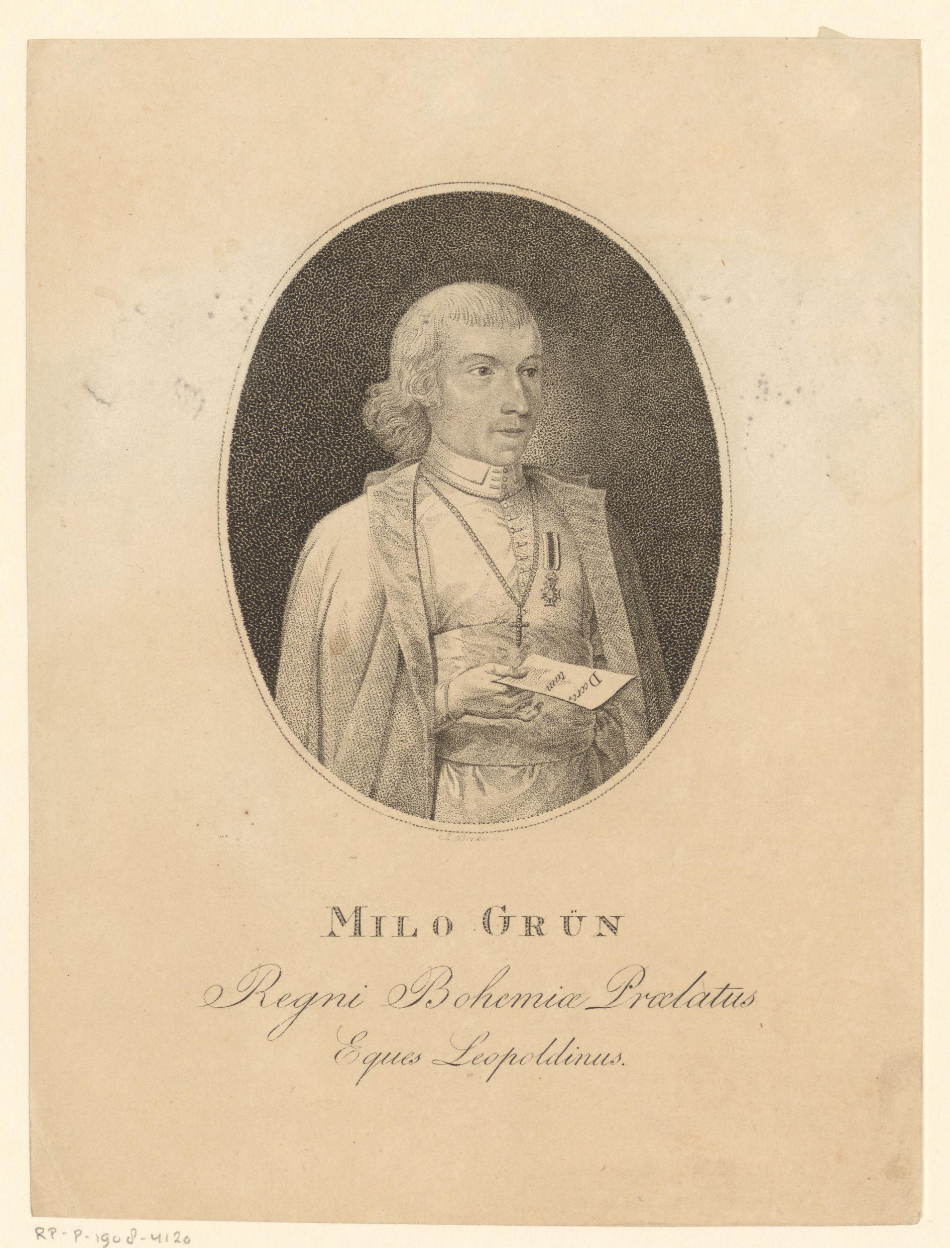 Portret van Johann Nepomuk Grün