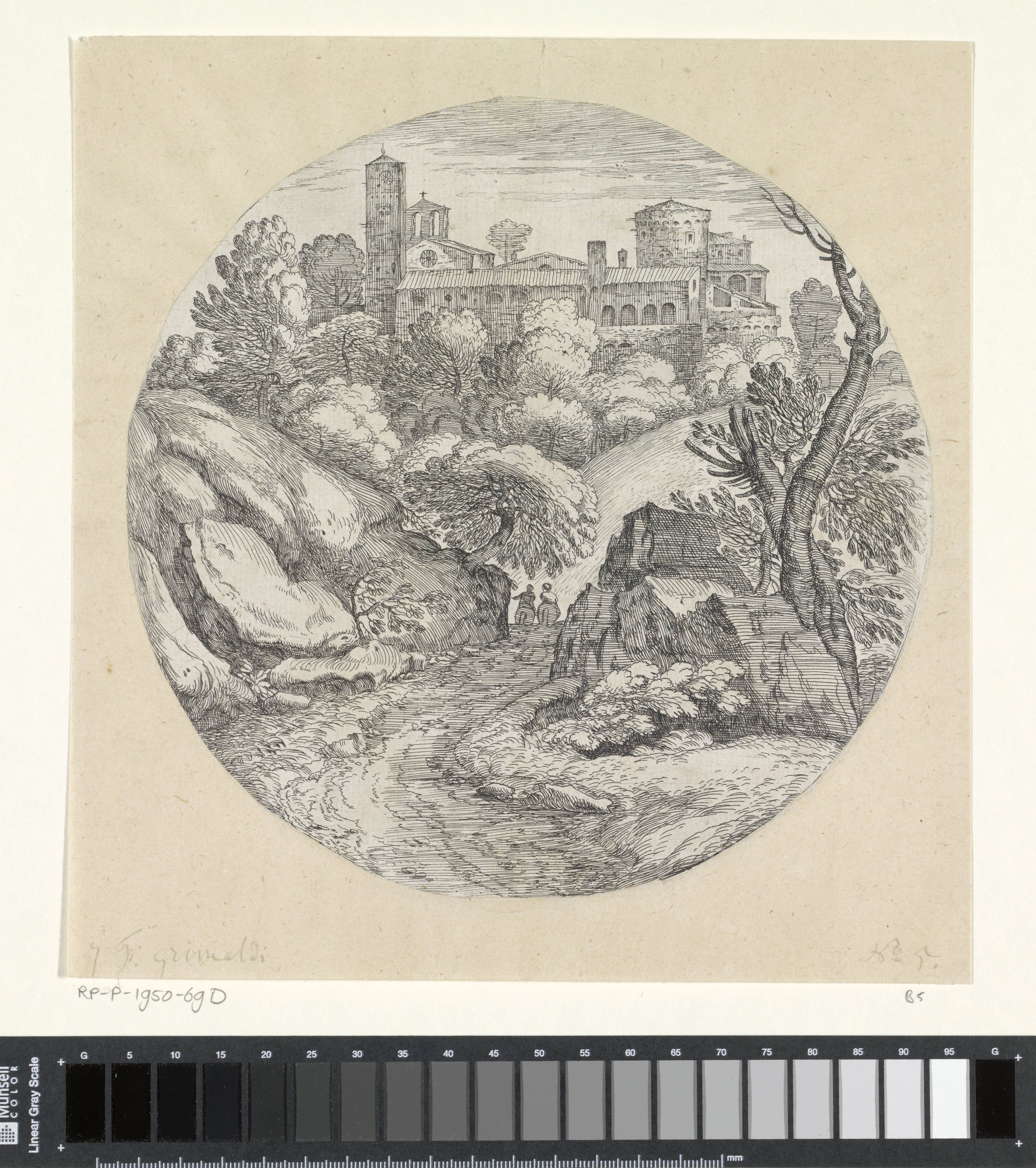 Landschap met twee ruiters en een kasteel