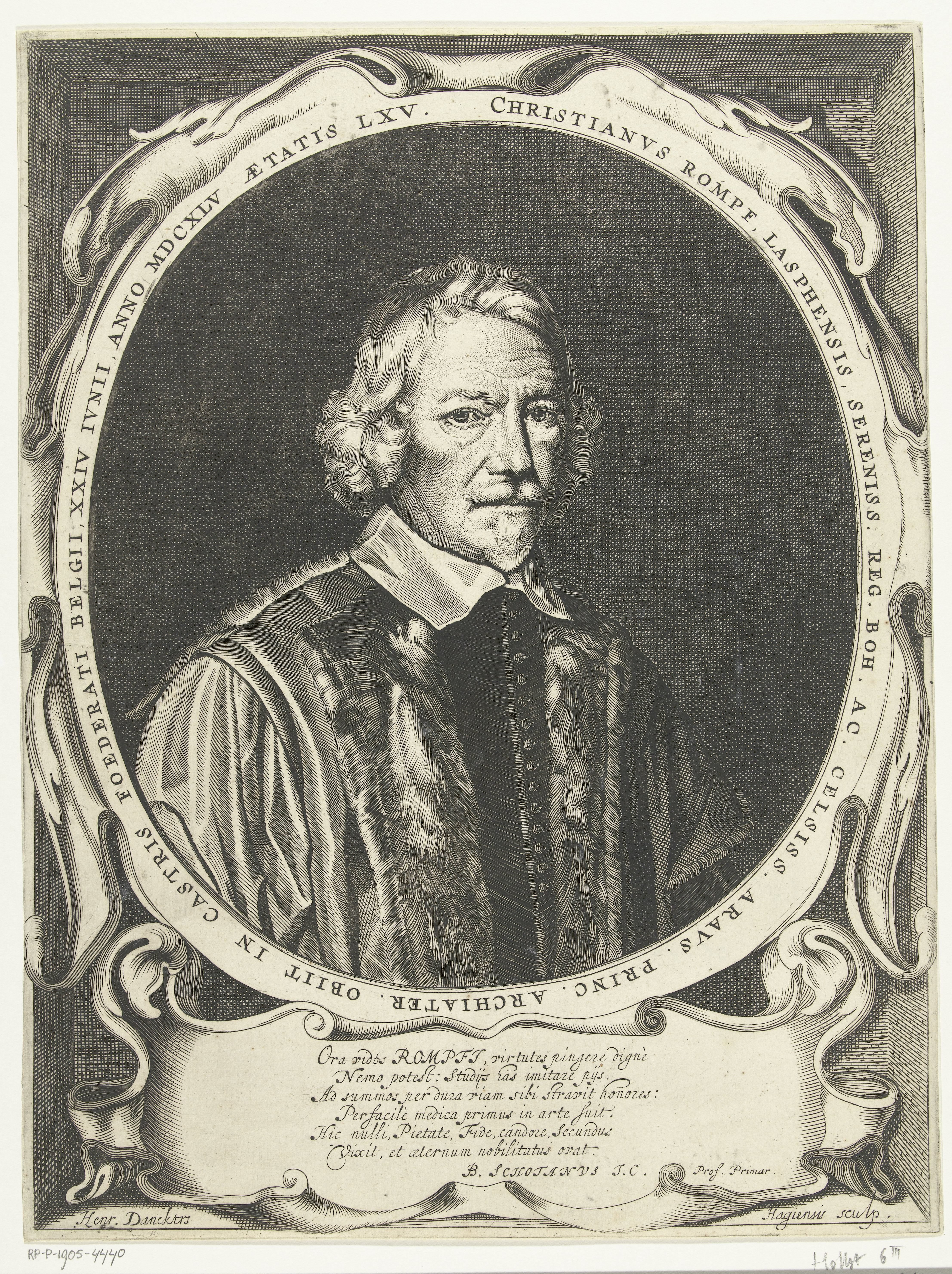Portret van Christiaan Rumpf op 65-jarige leeftijd