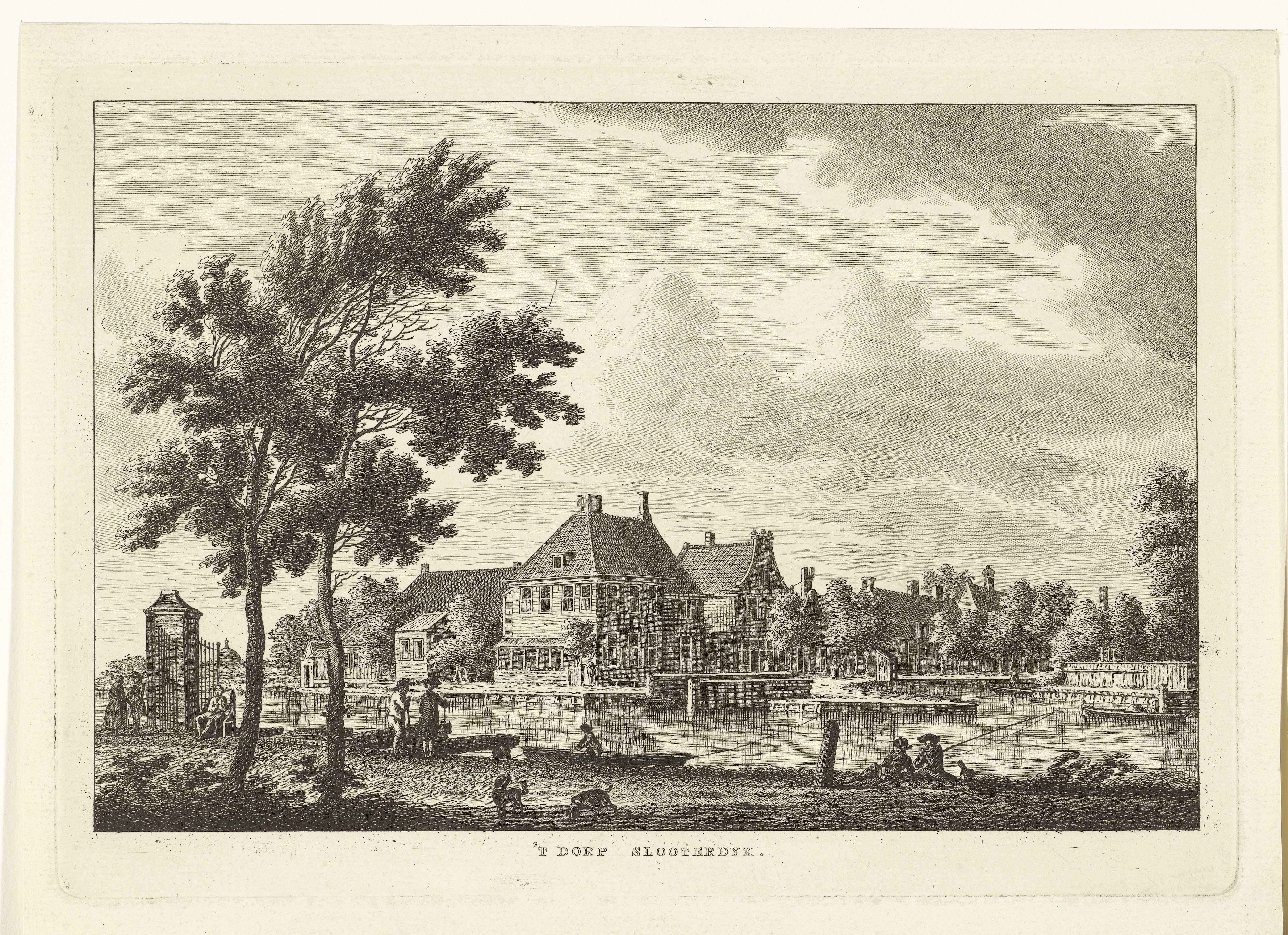 Gezicht op dorp Sloterdijk aan Haarlemmertrekvaart