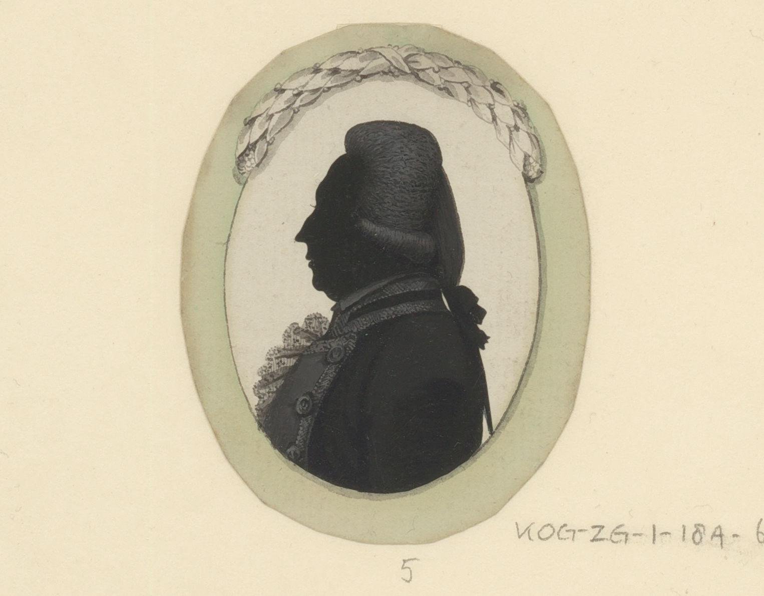 Silhouetportret van een onbekende man, mogelijk K.P. Stambke