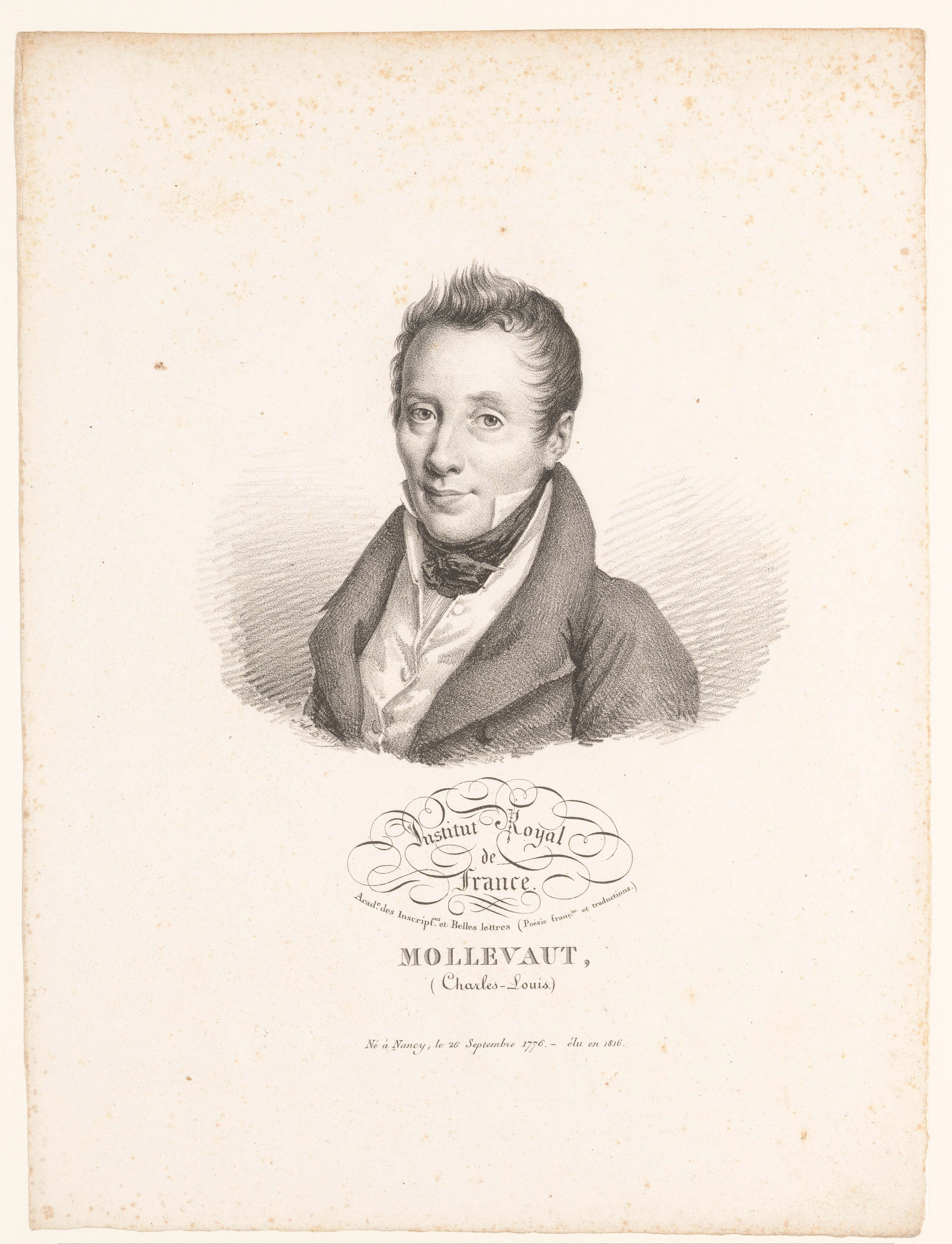 Portret van de dichter Charles-Louis Mollevaut