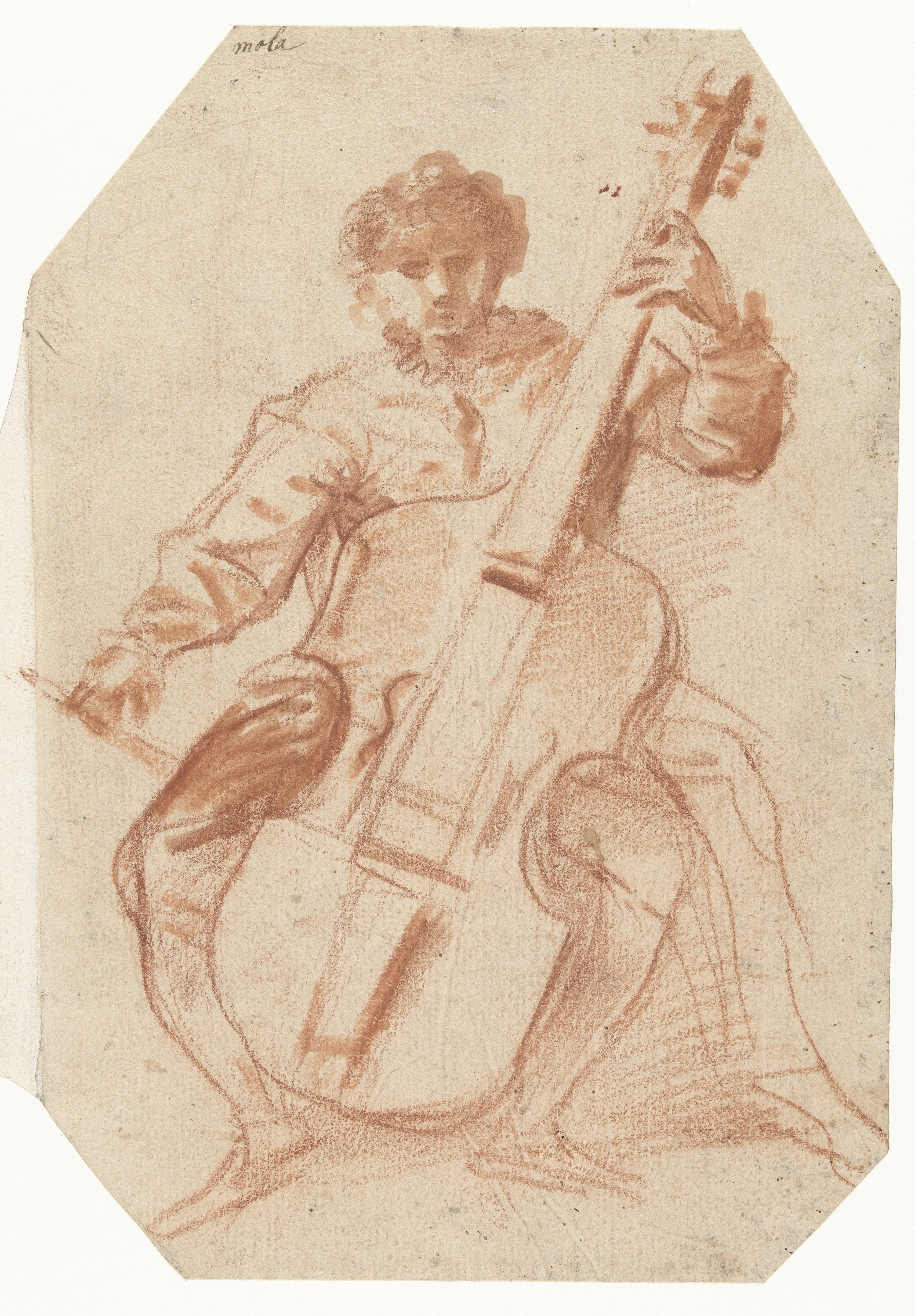 Viola da gamba-speler, en face