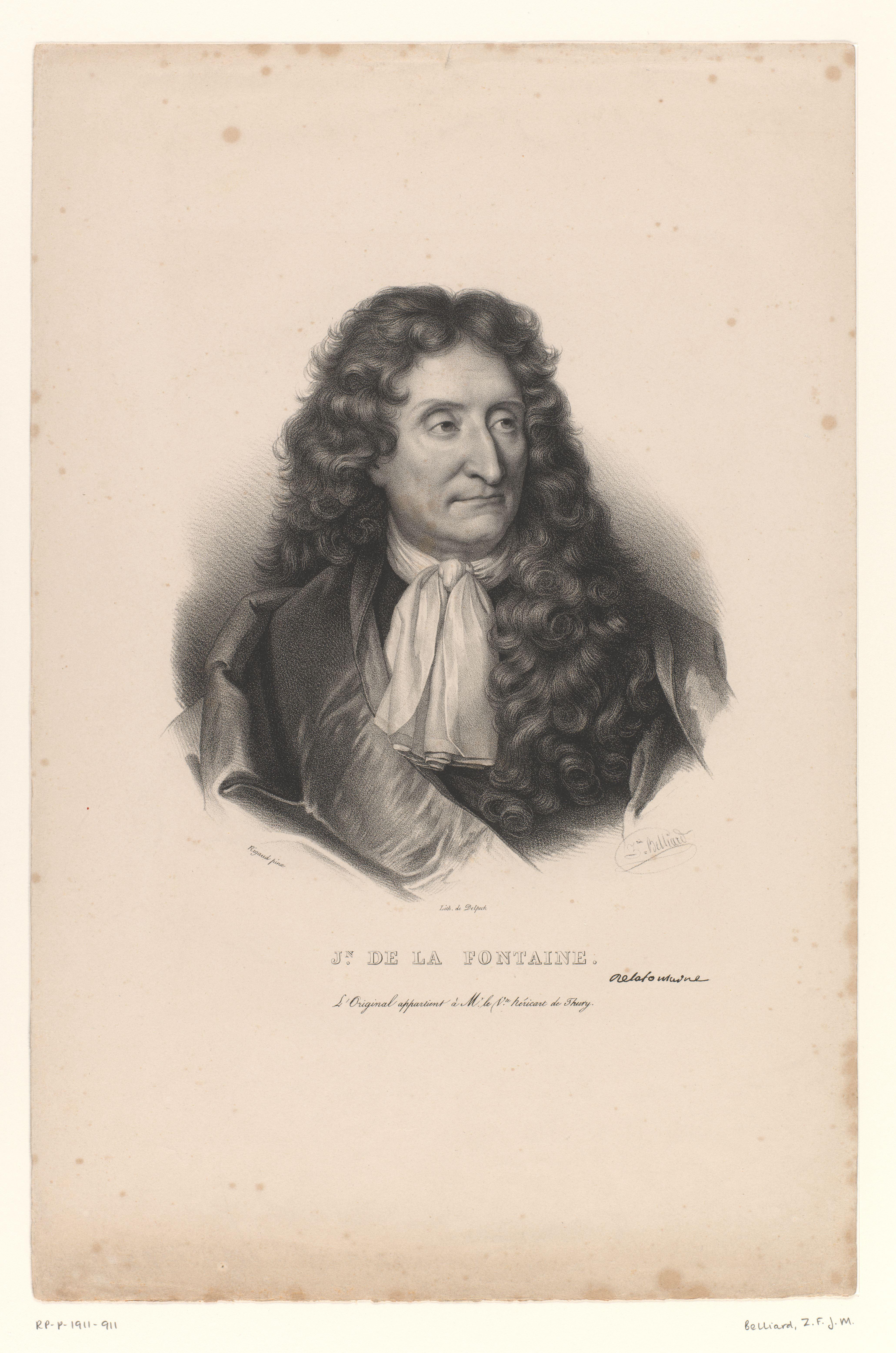 Portret van de schrijver en dichter Jean de La Fontaine