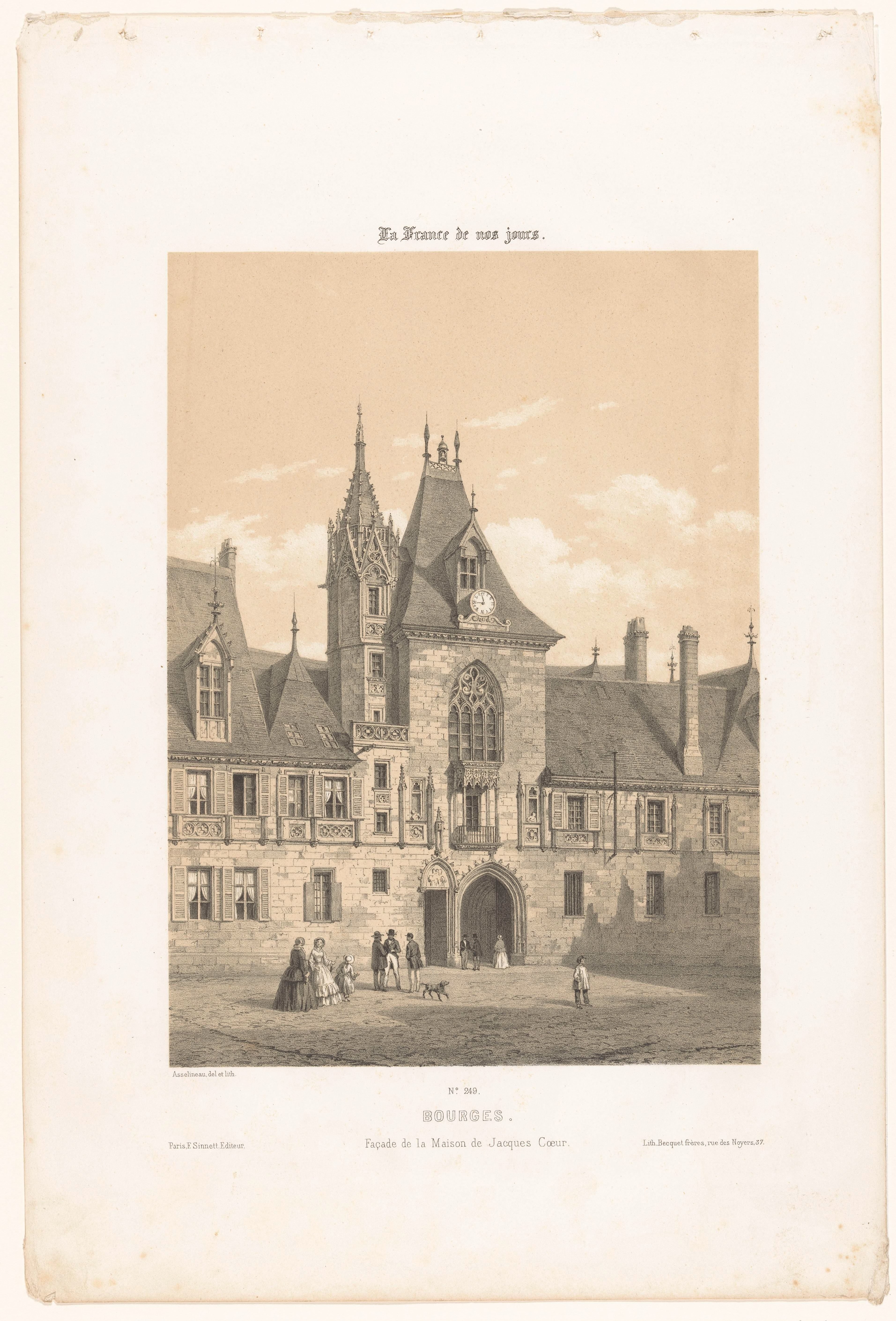 Zicht op de façade van het Palais Jacques-Coeur in Bourges