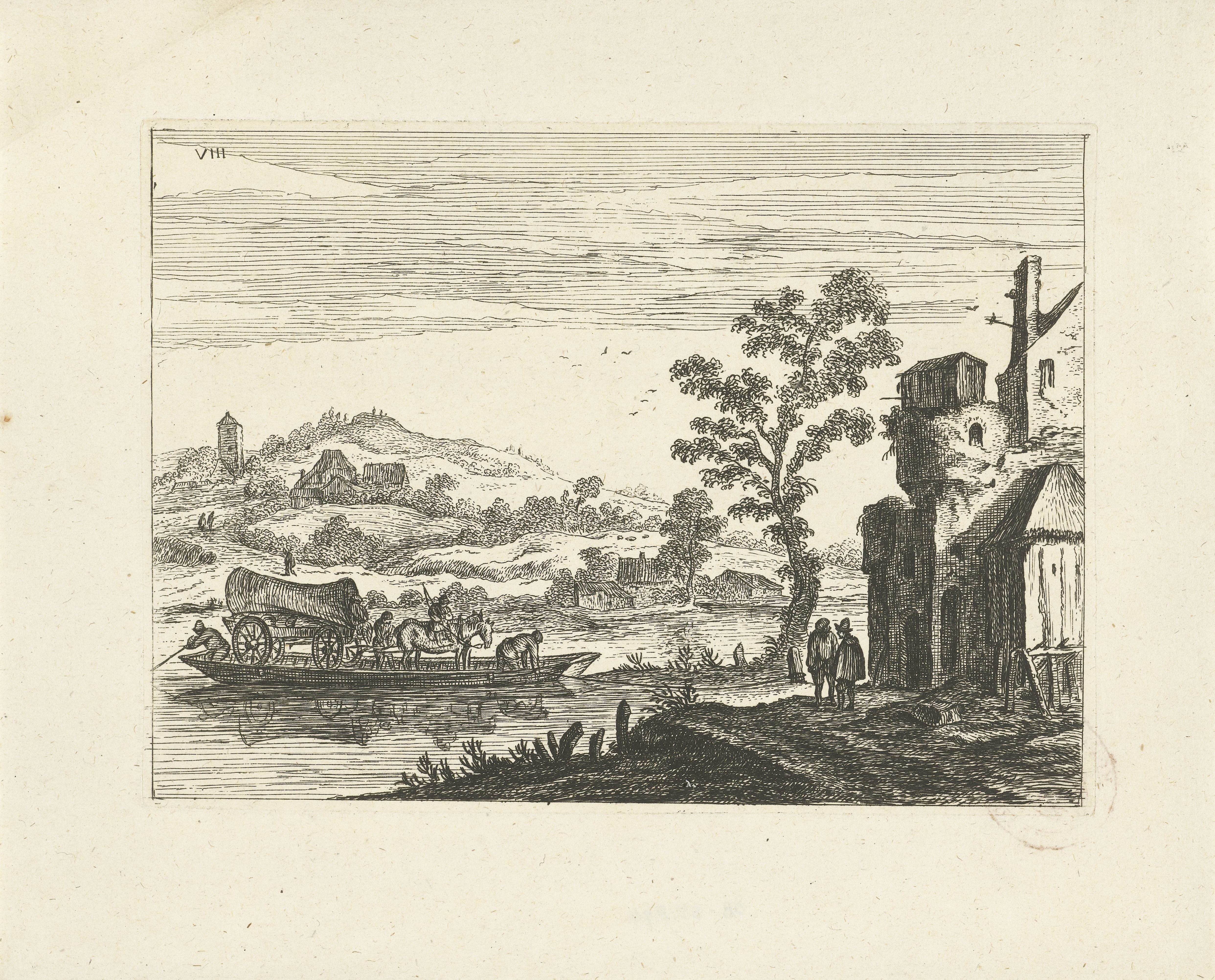 Landschap met pont