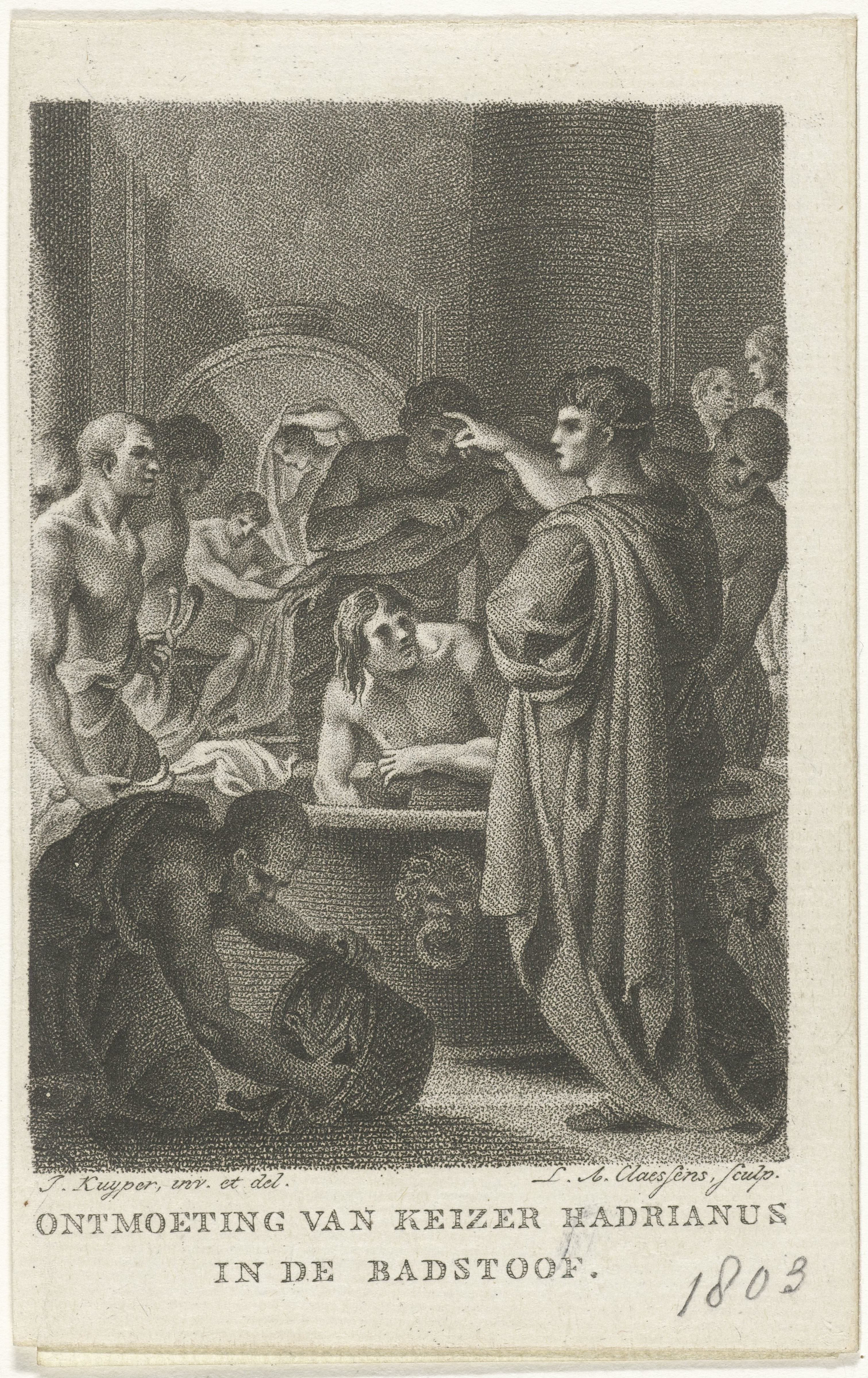 Keizer Hadrianus in bad