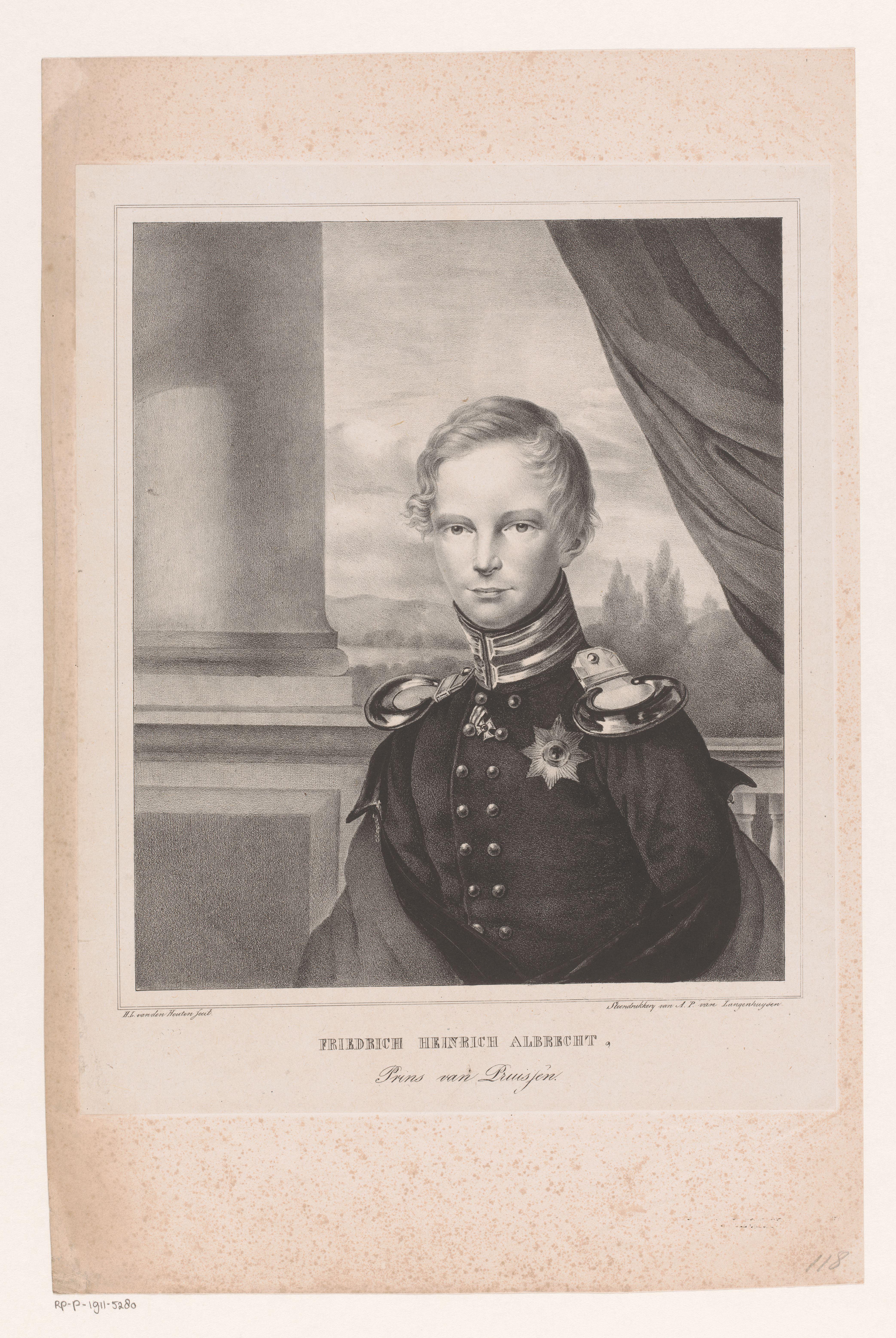 Portret van prins Friedrich Heinrich Albrecht
