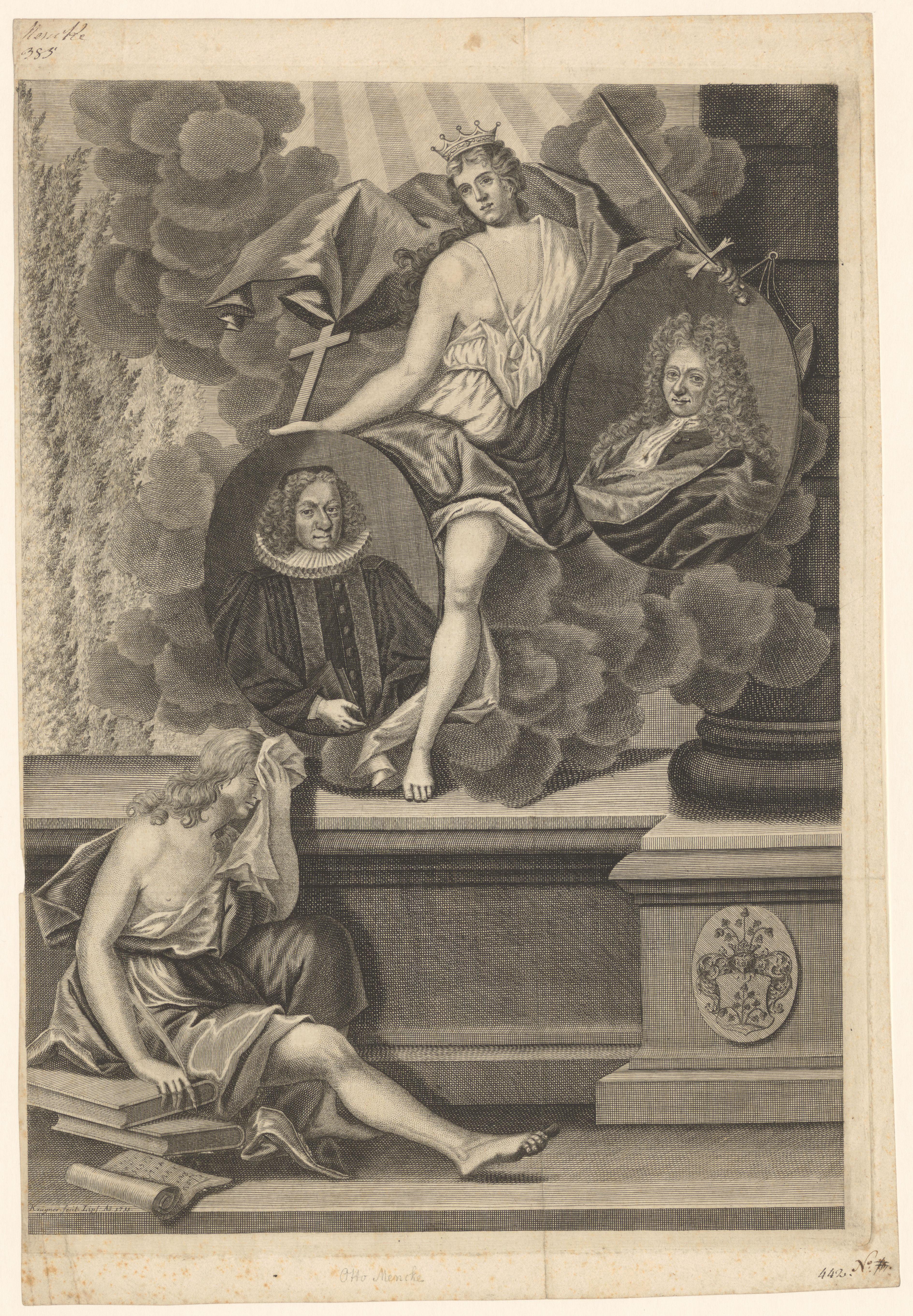 Portret van Otto Mencke en een onbekende man