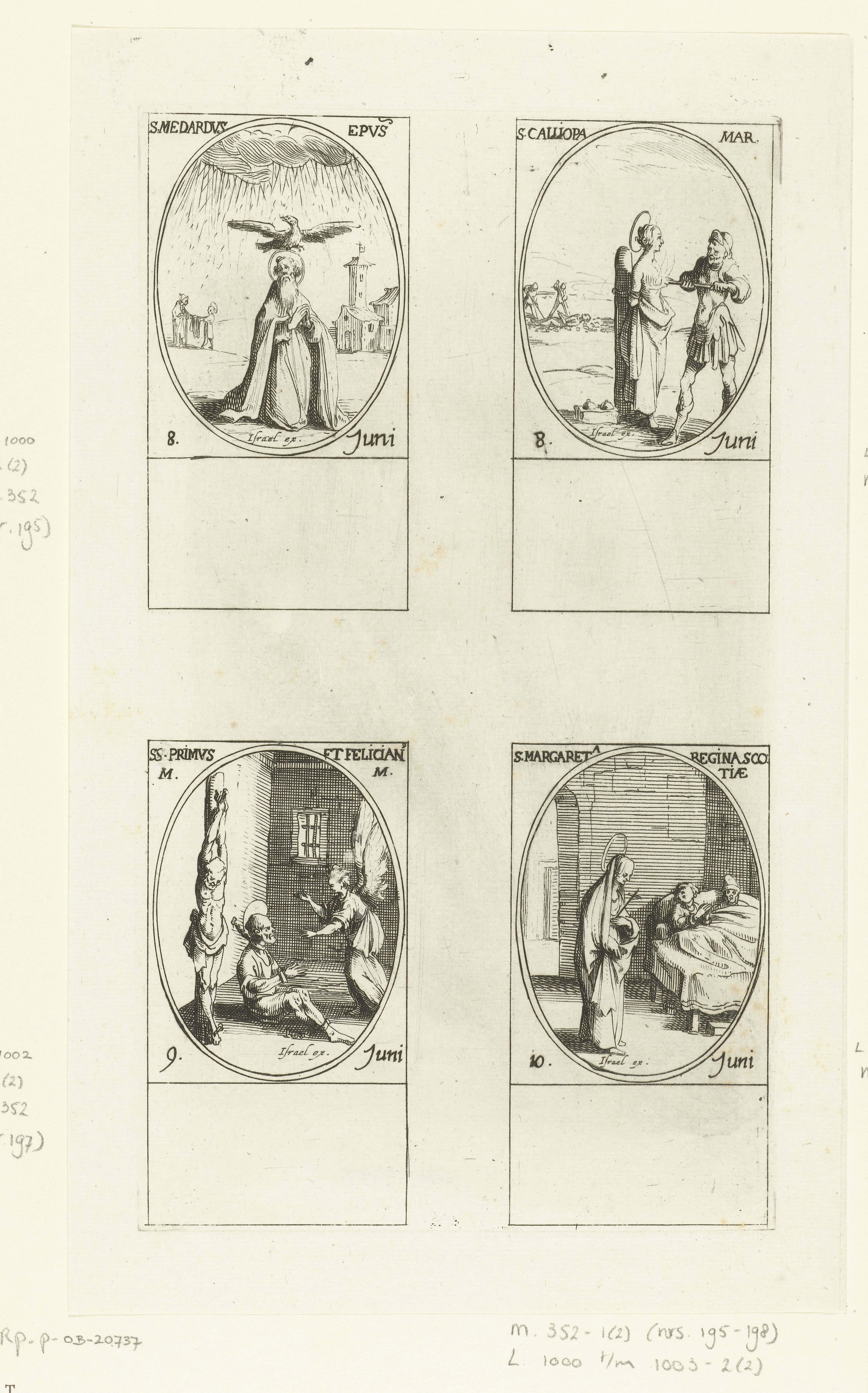 Heilige Medardus van Noyon, Heilige Calliope, Heilige Primus en Heilige Felicianus van Rome, Heilige Margaretha van Schotland (8-10 juni)