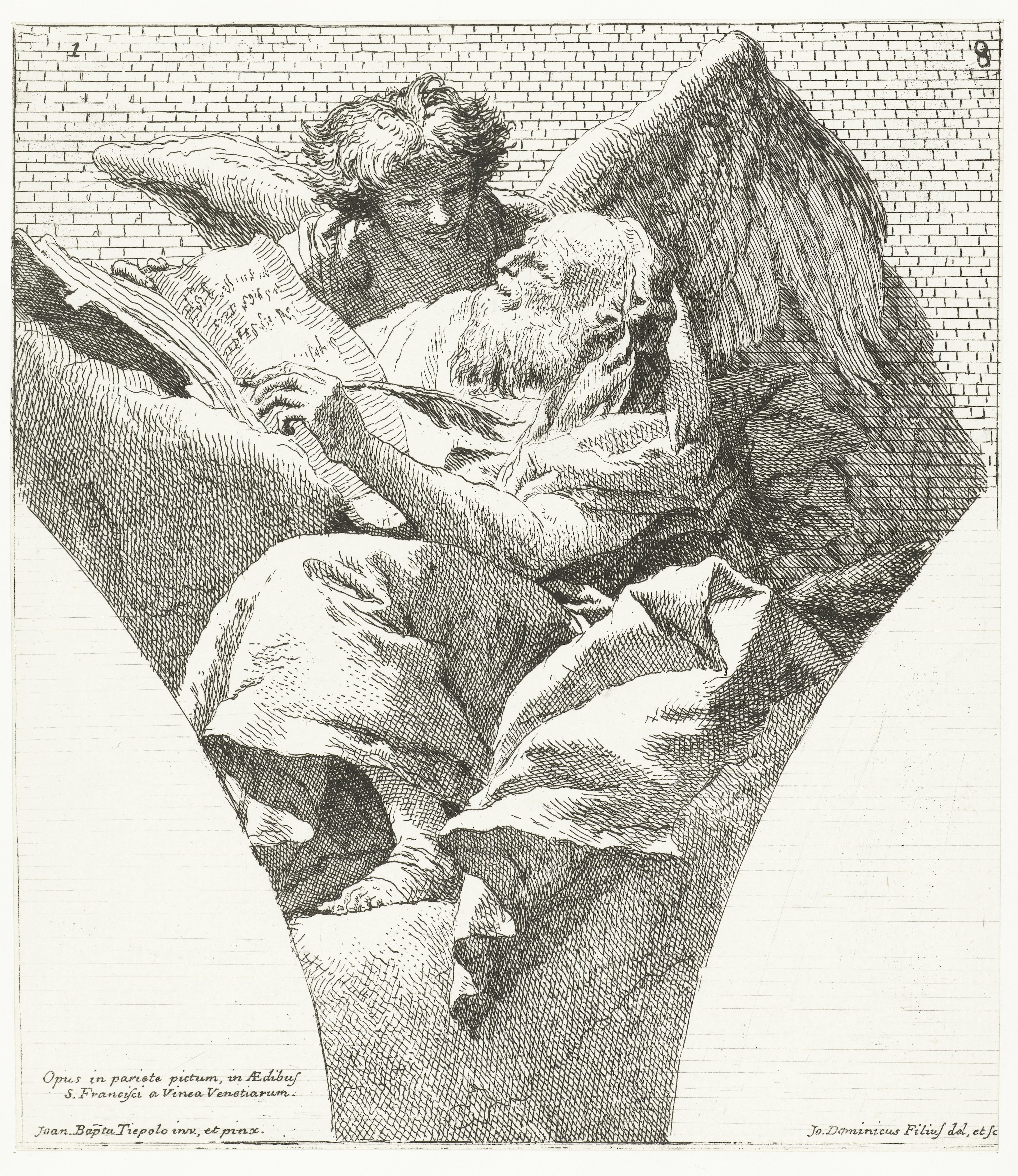 Evangelist Matteüs met engel