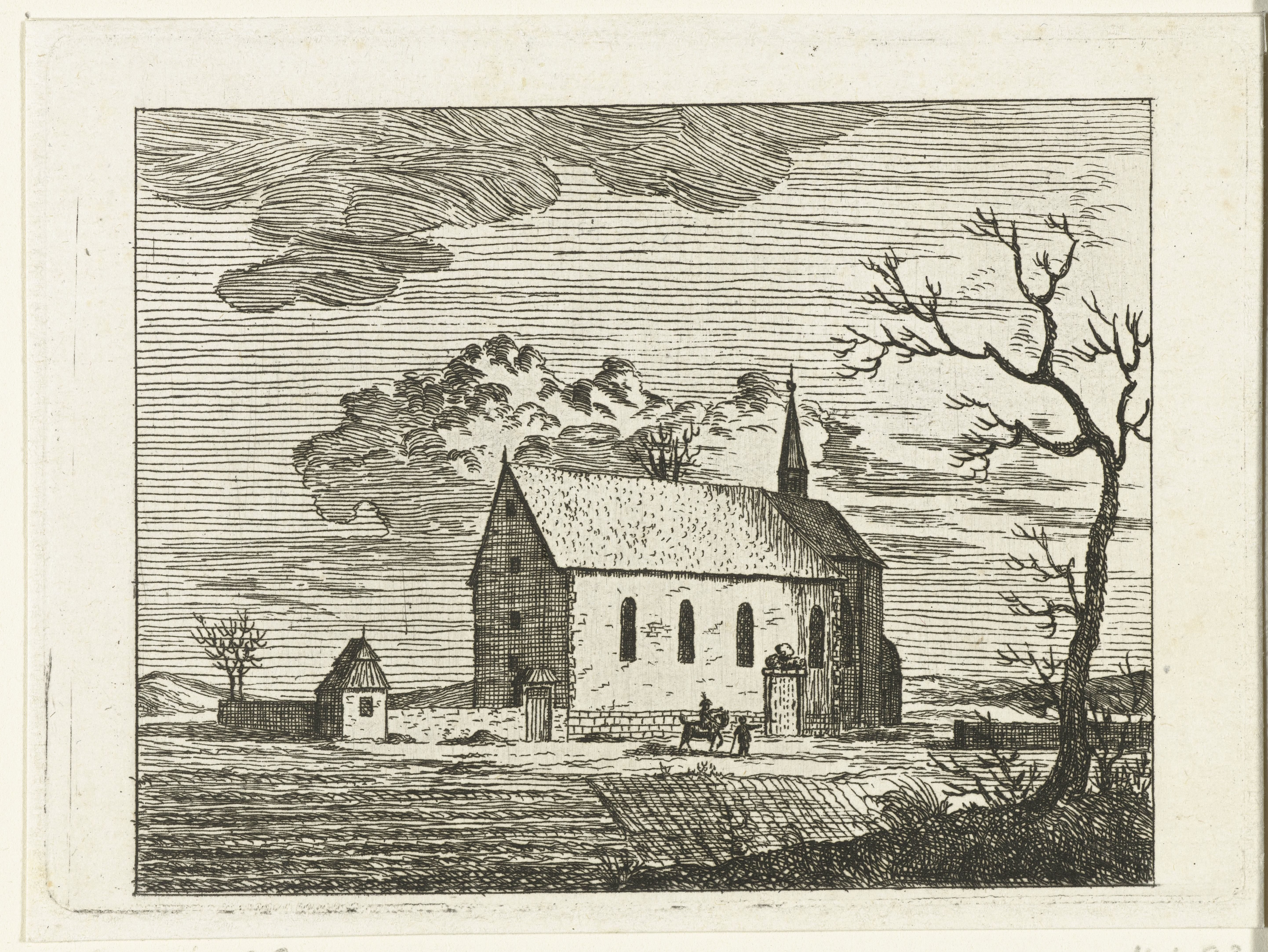 Gezicht op een kapel bij Zellingen aan de Main