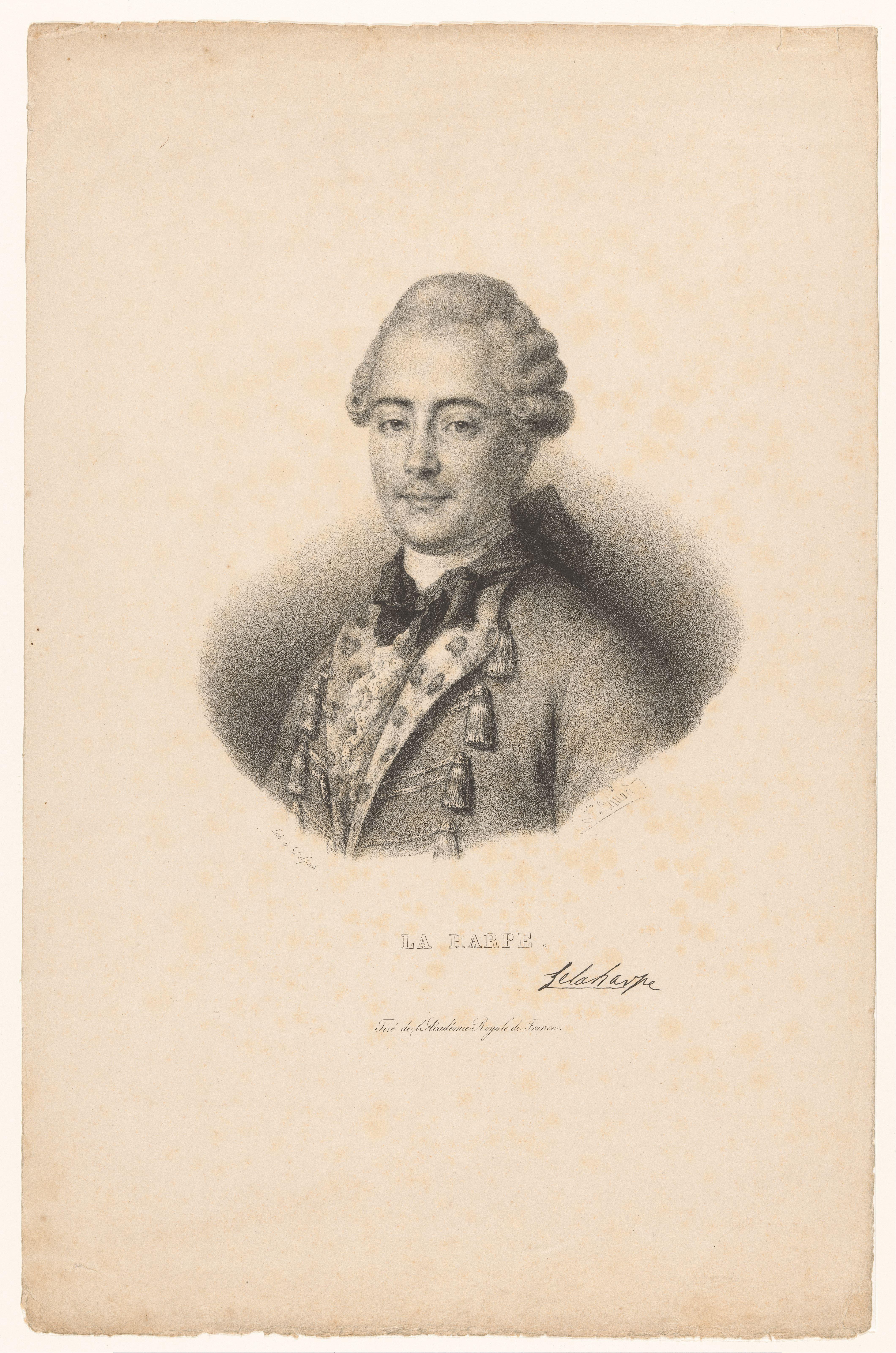 Portret van de schrijver Jean-François de La Harpe
