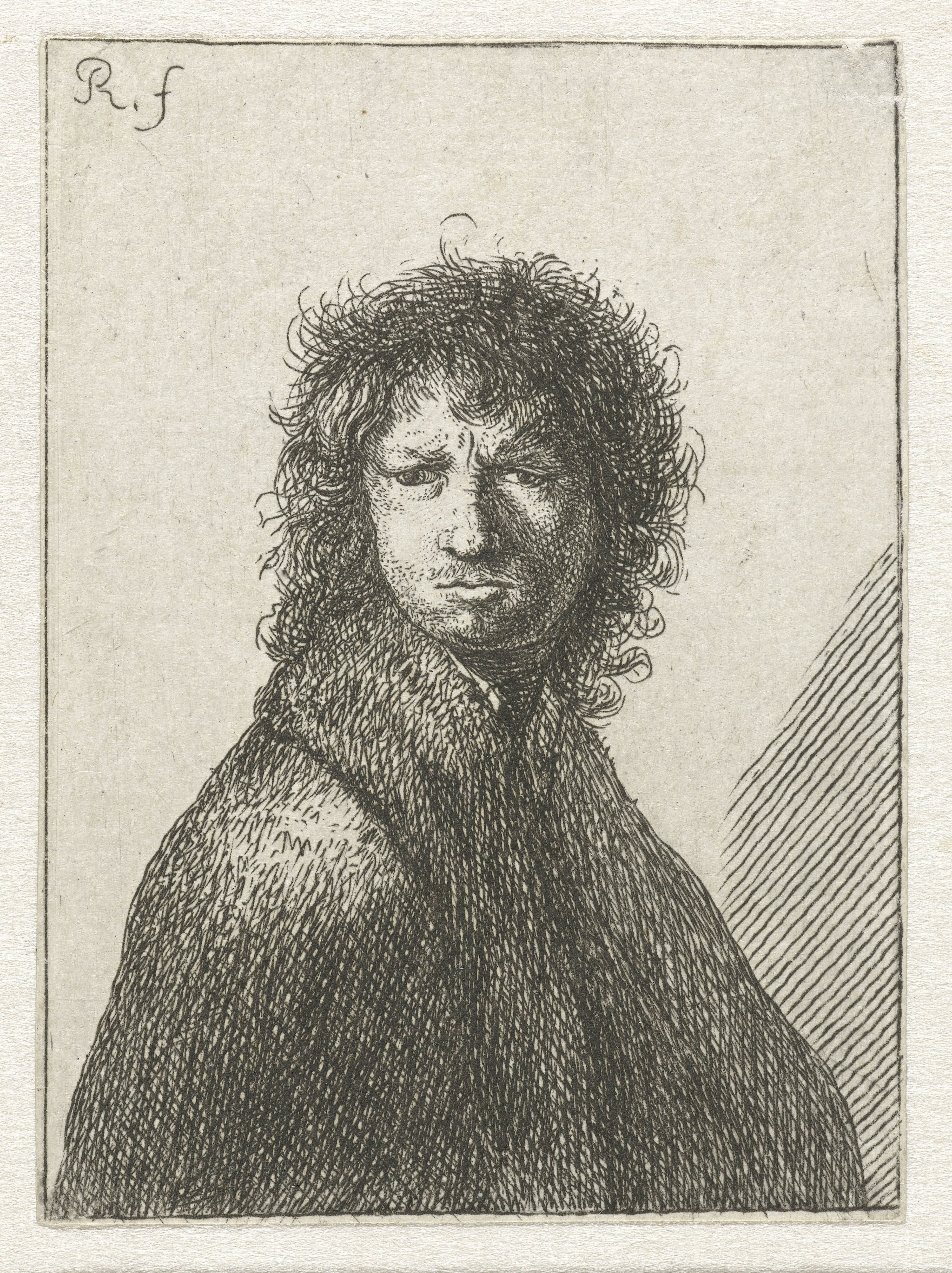 Self-portrait, frowing: bust